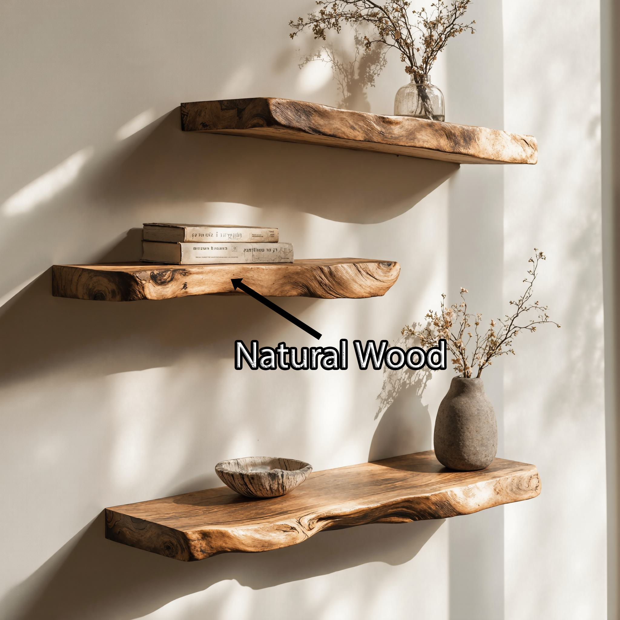 Rustic Farmhouse Wooden Floating Shelf For Bedroom SILDTFL129