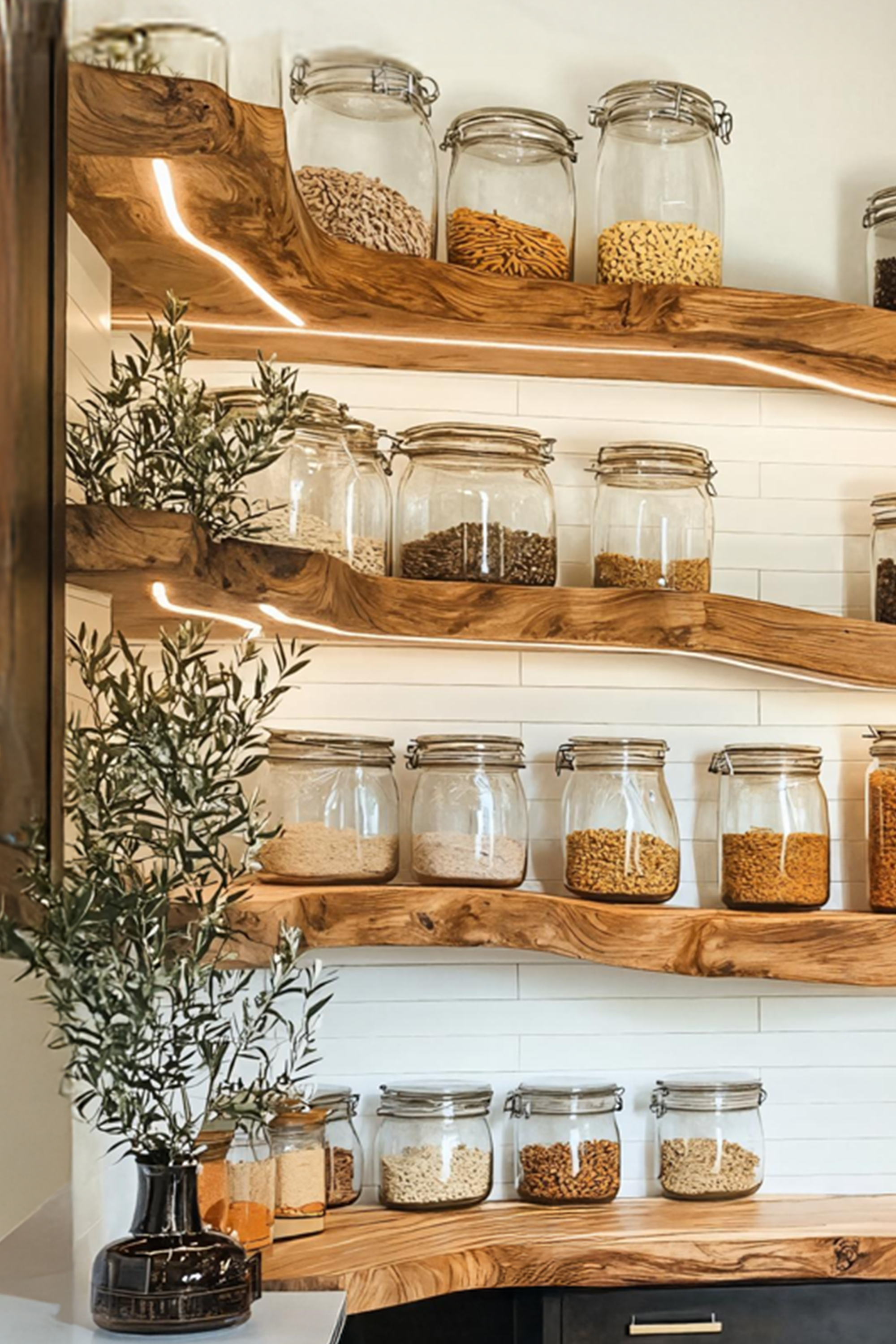 Mid Century Wooden Spice Rack For Kitchen Storage Decor SILDTTNSRS001