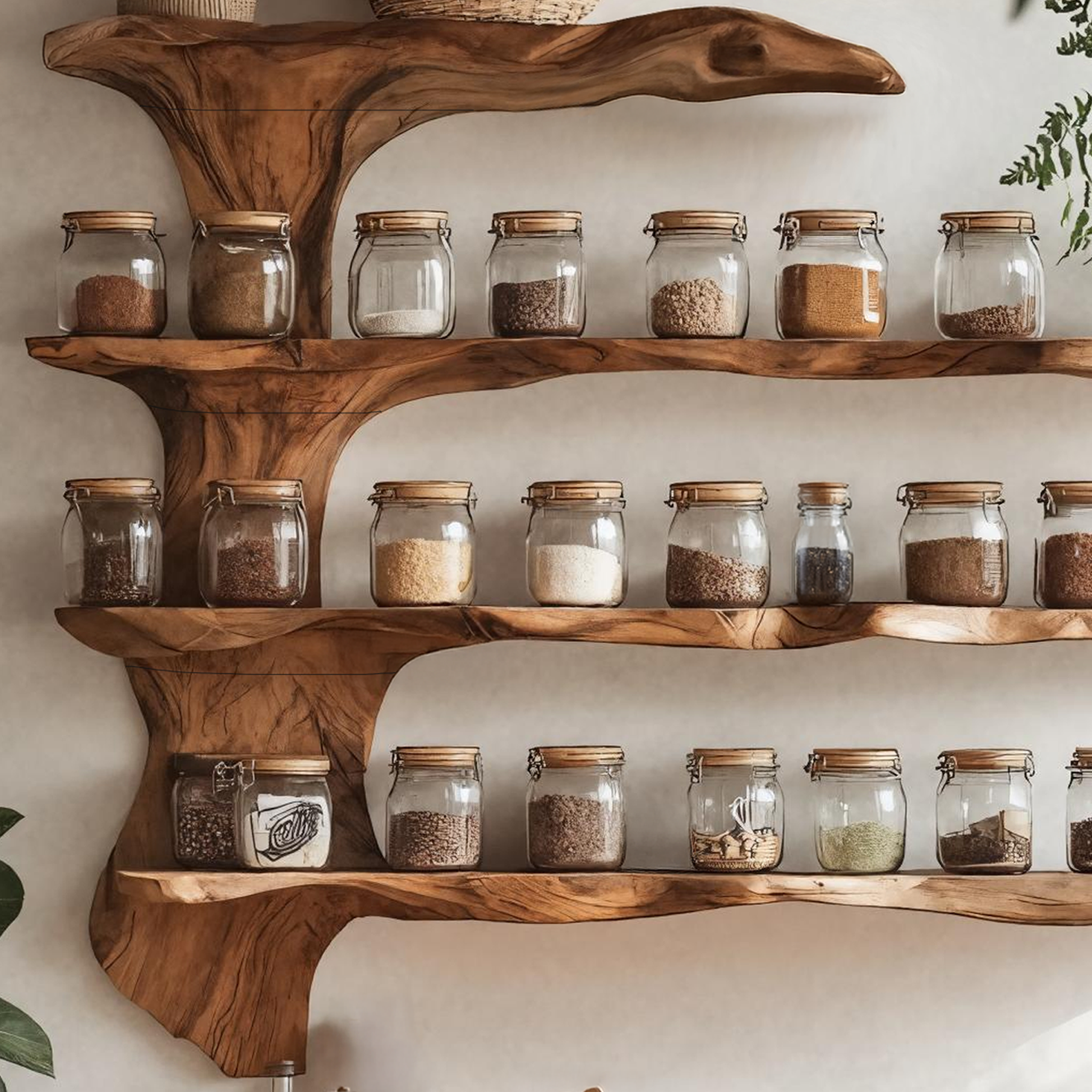 Mid Century Wooden Cabinet With Spice Rack For Kitchen SILDTTRSRS003