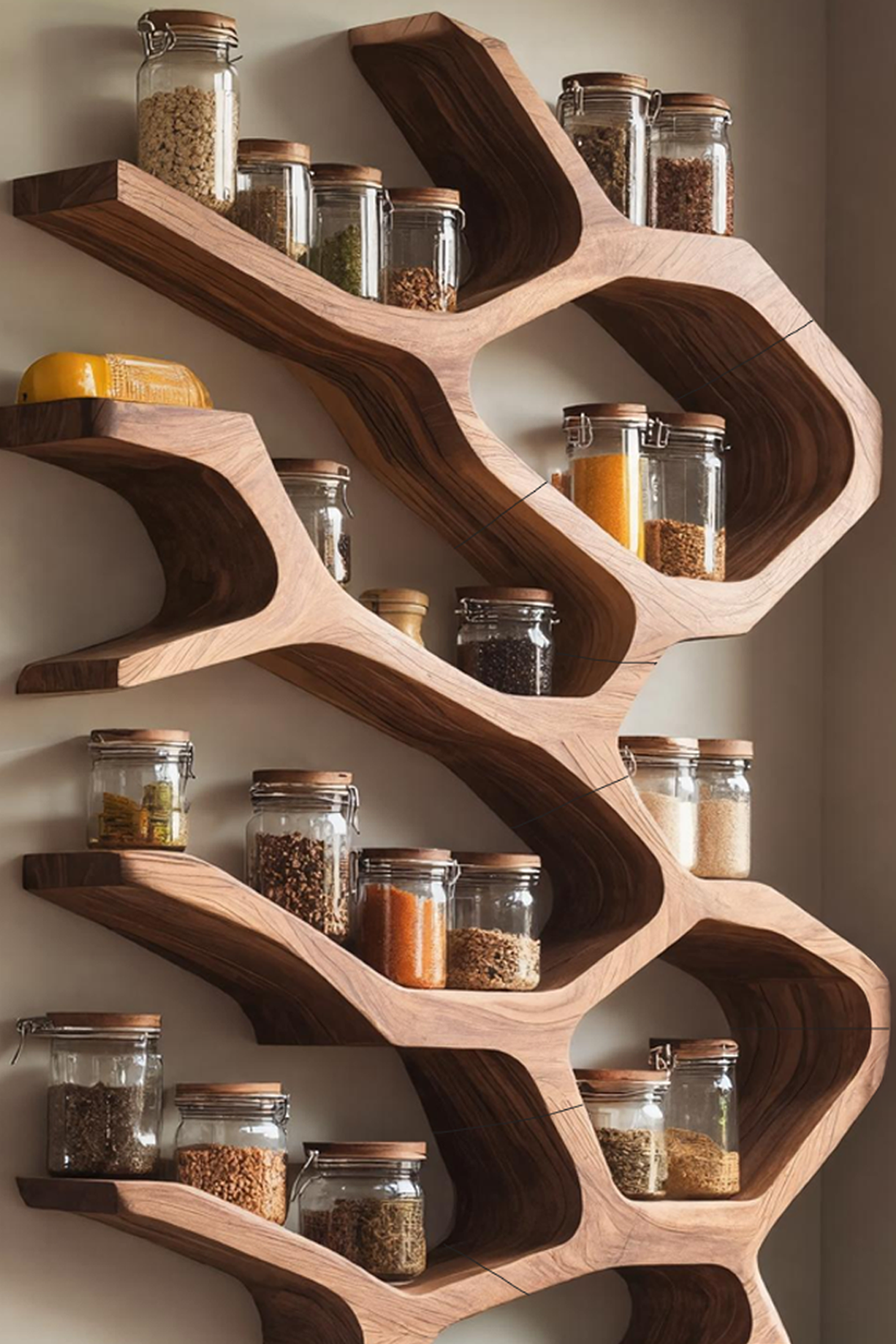 Farmhouse Kitchen Furniture With Wooden Spice Organizer SILDTTRSRS019