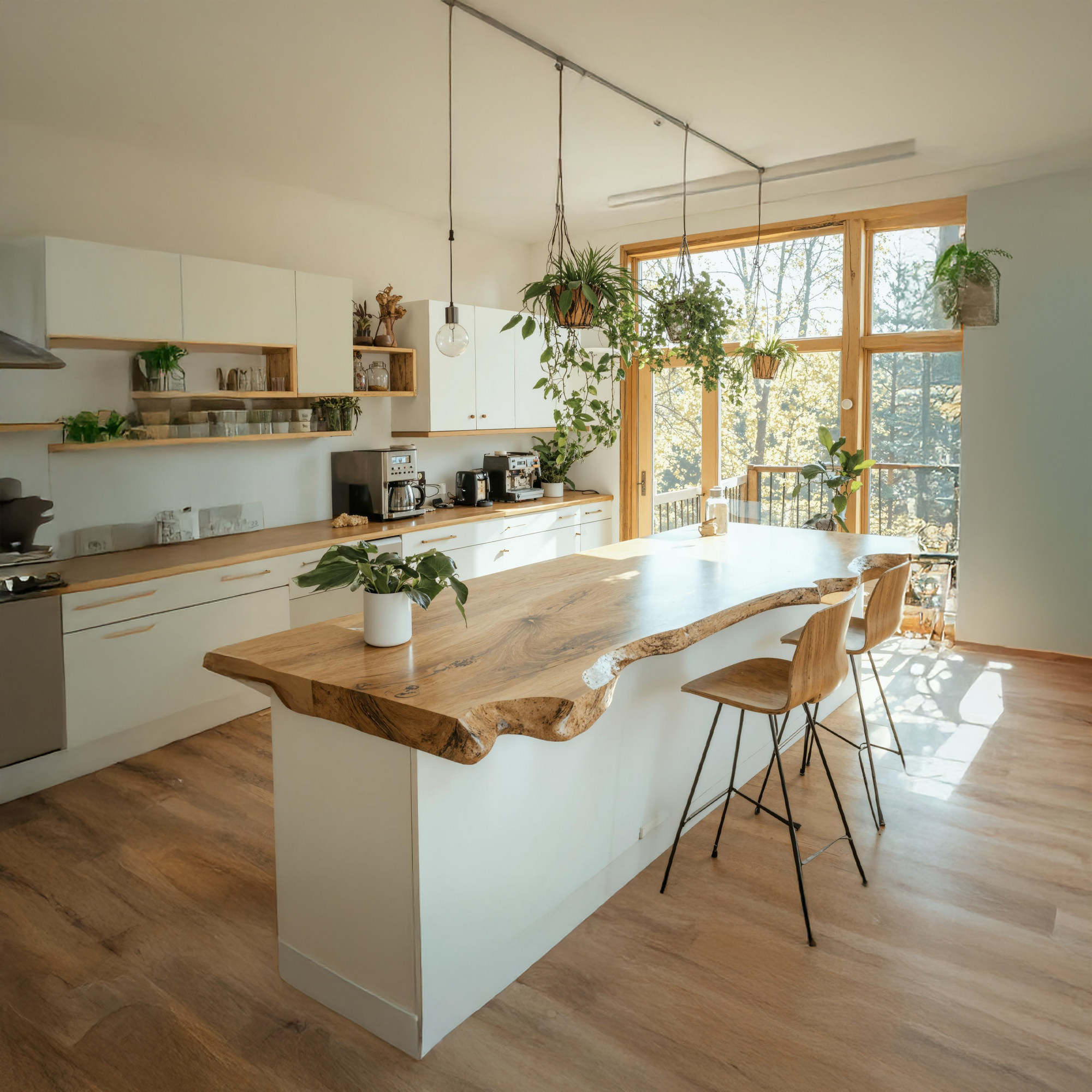 Mid Century Wooden Kitchen Countertop For Modern Kitchen Transformatio