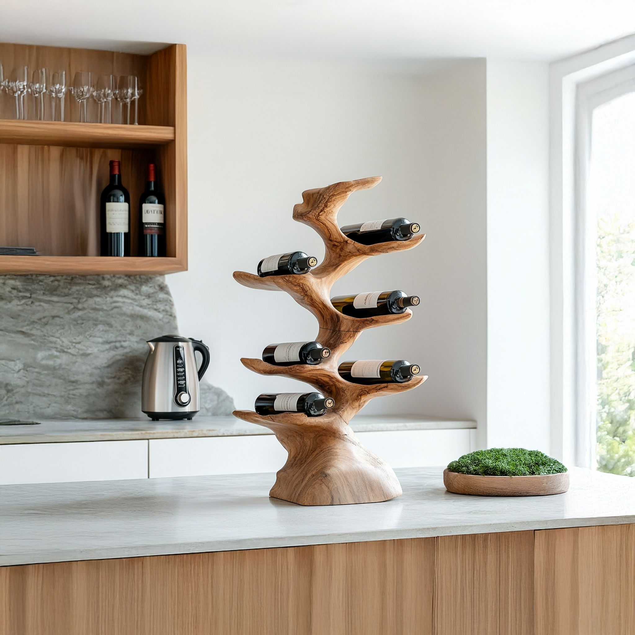 Rustic Wine Holder For Kitchen Home Bar Organization SILDTTRWH018