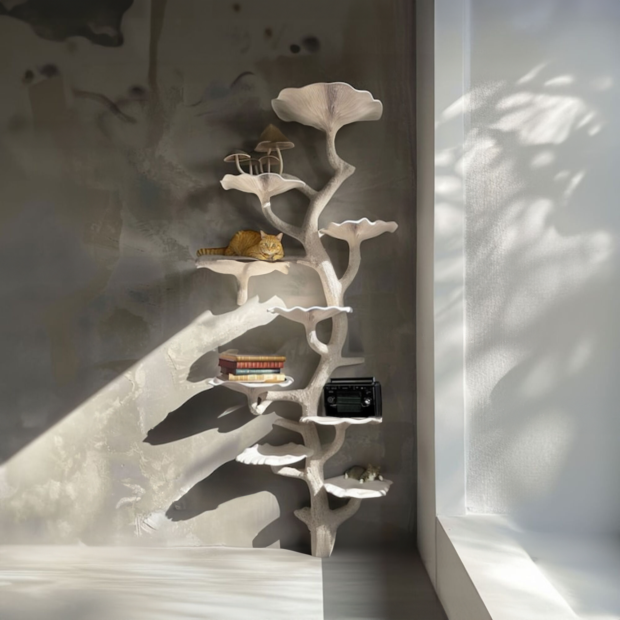 Mushroom Free Standing Ccorner Wall Shelf SINLTB013