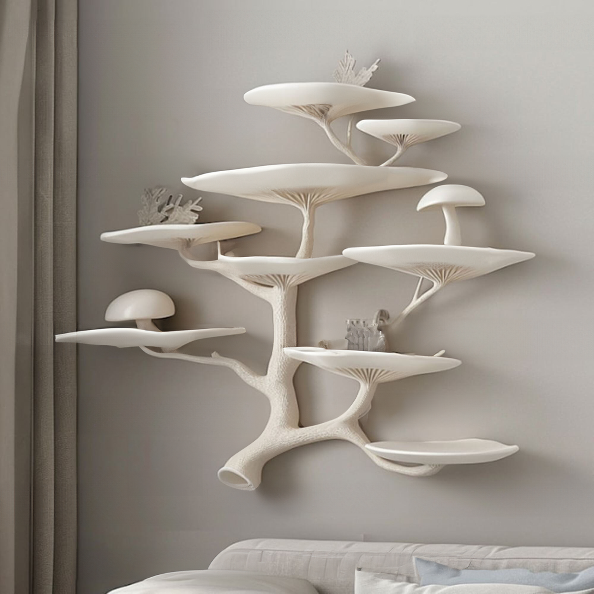 Mushroom Tree Floating Corner Wall Shelf SINLTBS004