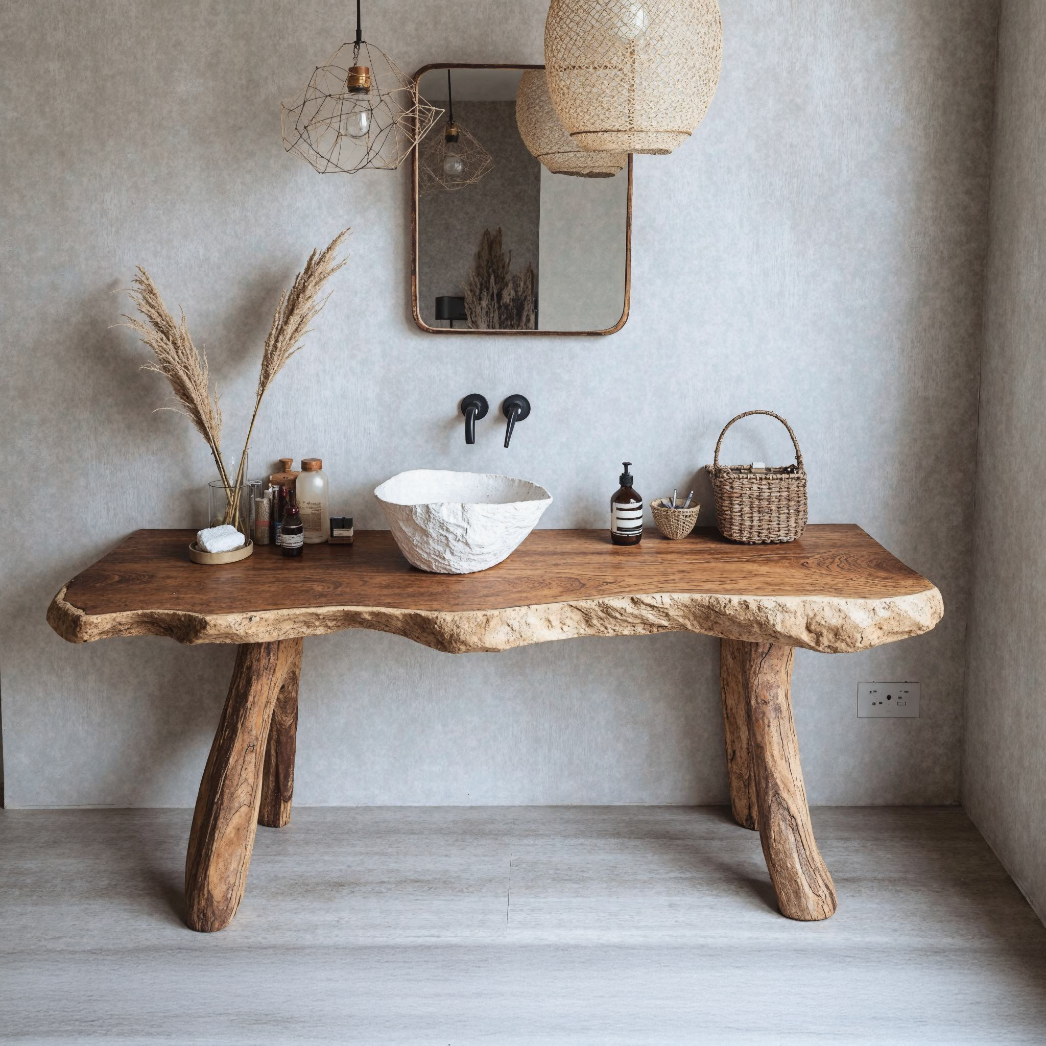 Handcrafted Wooden Bathroom Vanity With Floating Design SILDTBRV106