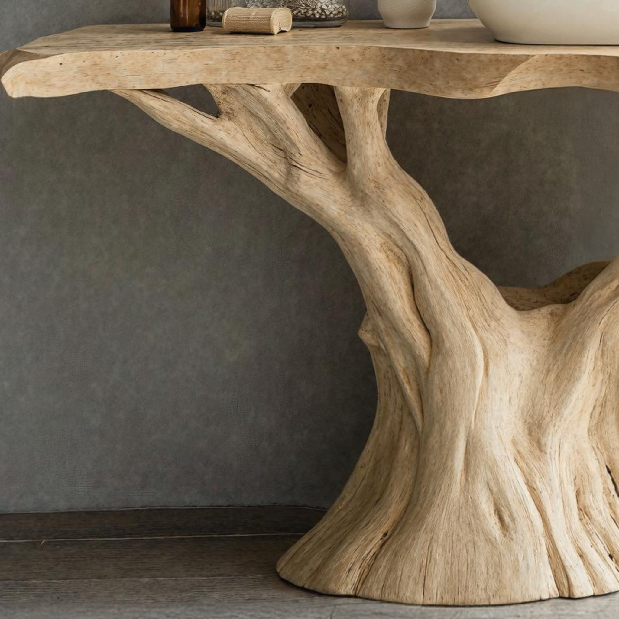 Rustic Live Edge Wood Bathroom Vanity For Eco-Friendly Bathrooms SILDTBRV136