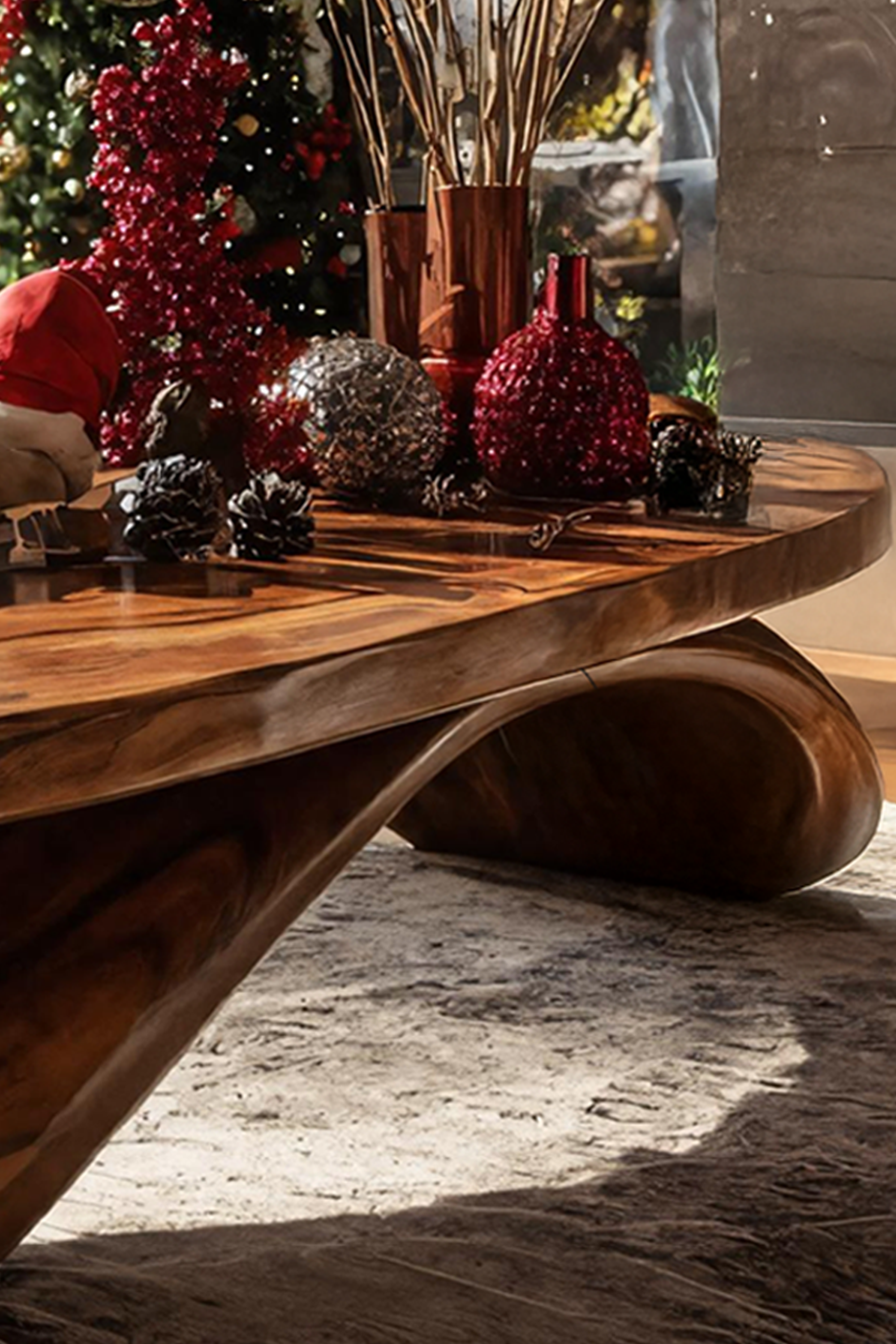 Farmhouse Live Edge Coffee Table Rustic For Holiday Furniture Use SILDTTRCCF019