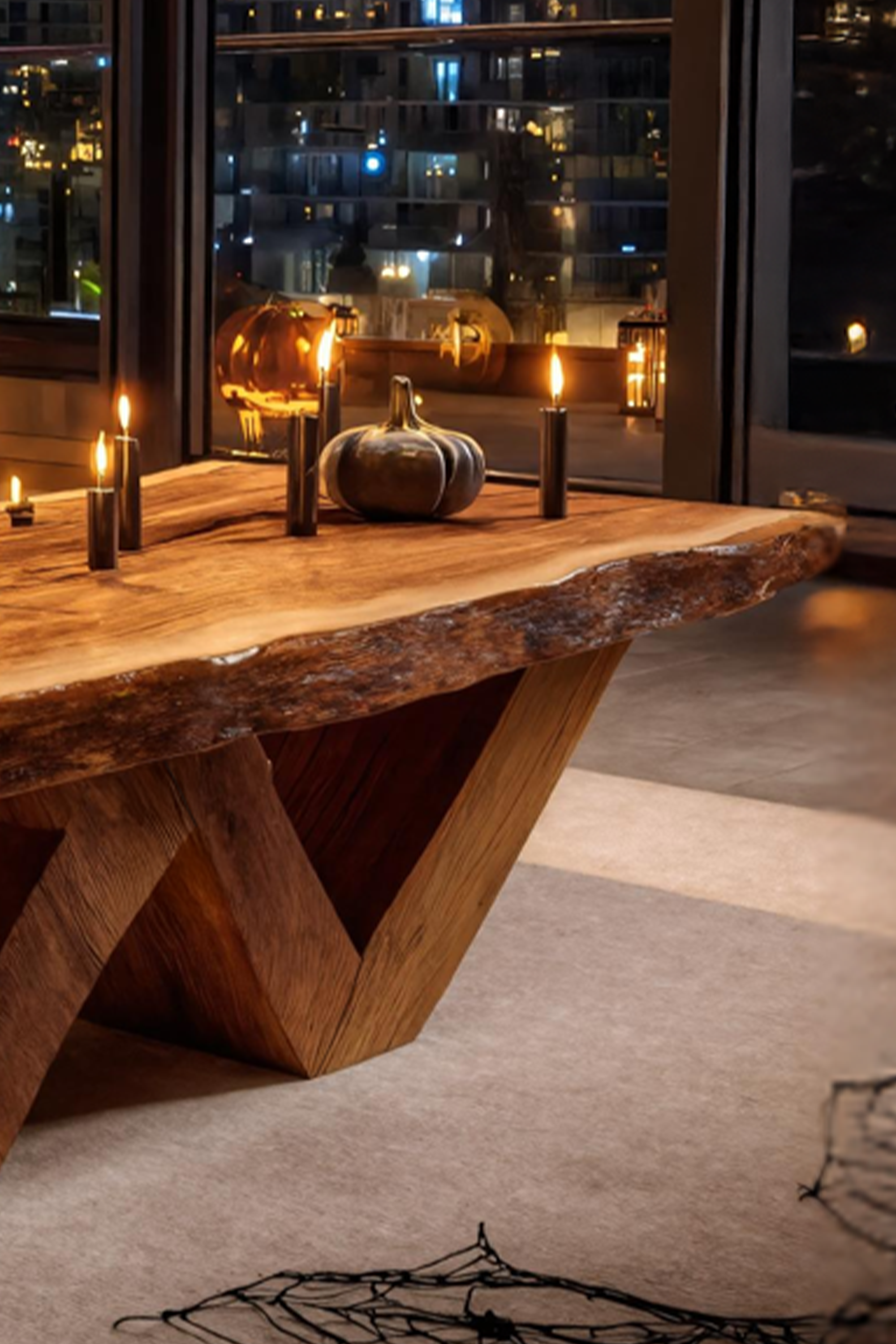 Modern Solid Wood Coffee Table Furniture Decor Pumpkin Autumn Touch SILDTTNHCF040