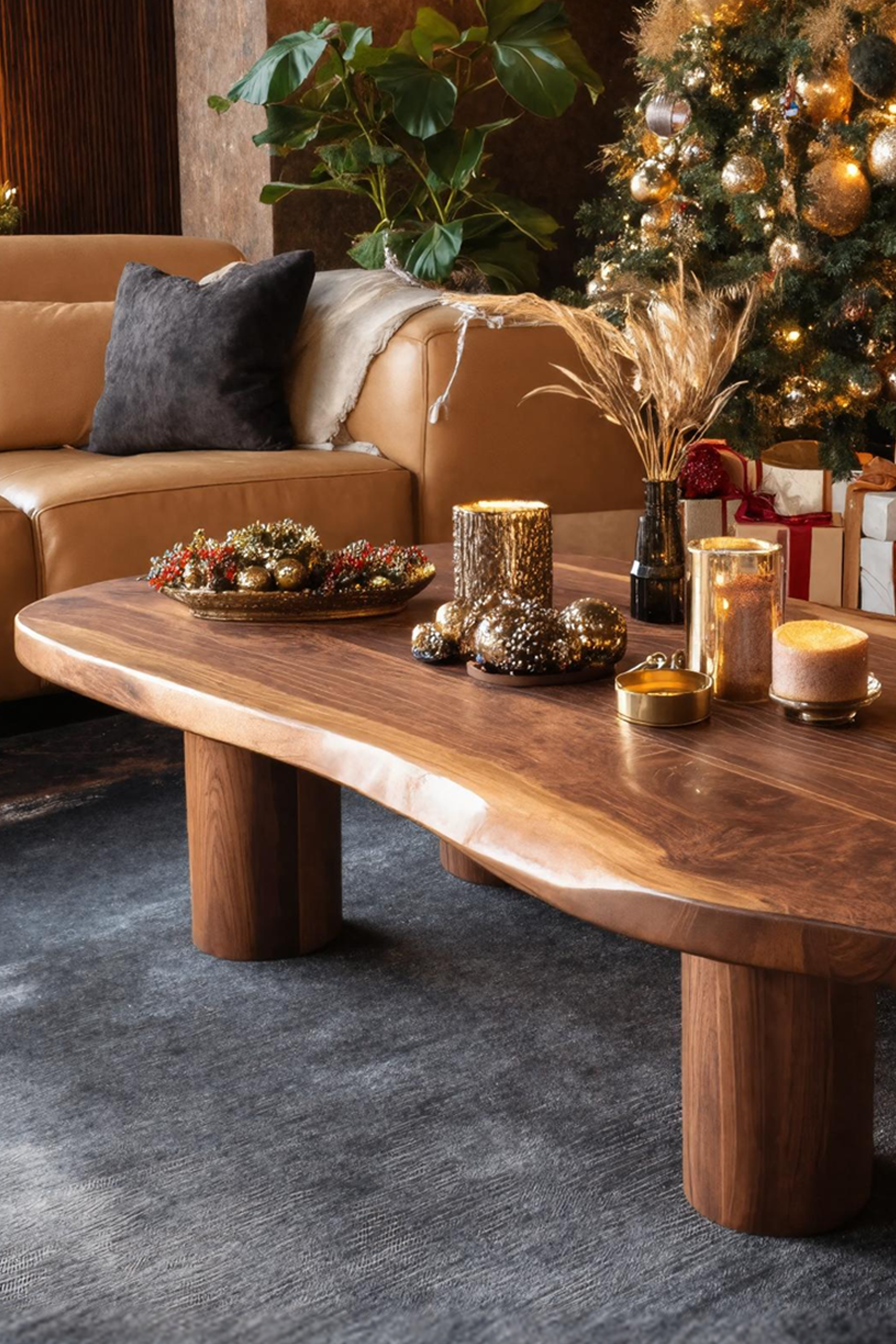 Mid Century Rustic Wooden Coffee Table For Holiday Living Room Style SILDTTRCCF026