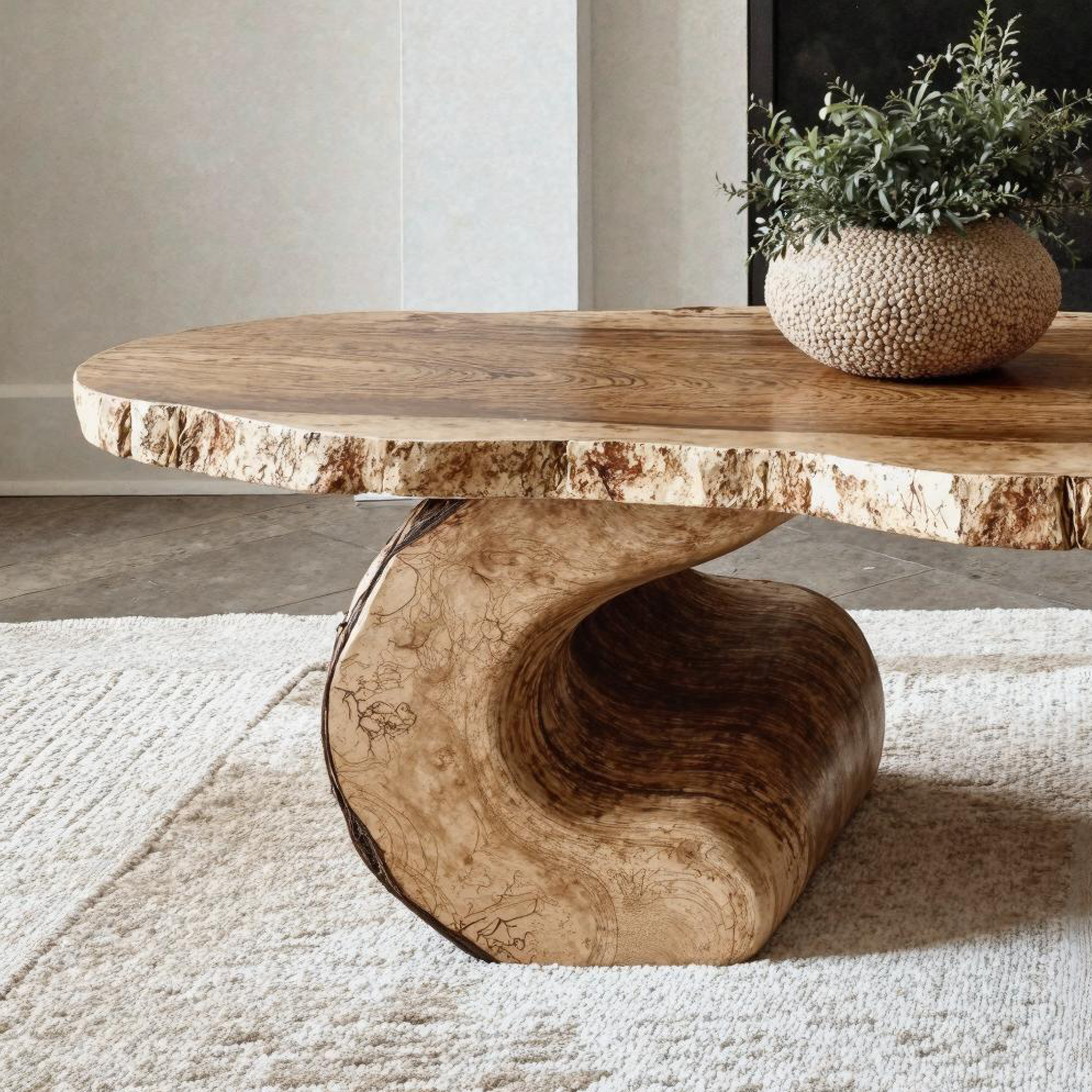 Handcrafted Rustic Wood Coffee Table Cozy Aesthetic SILDTCF104