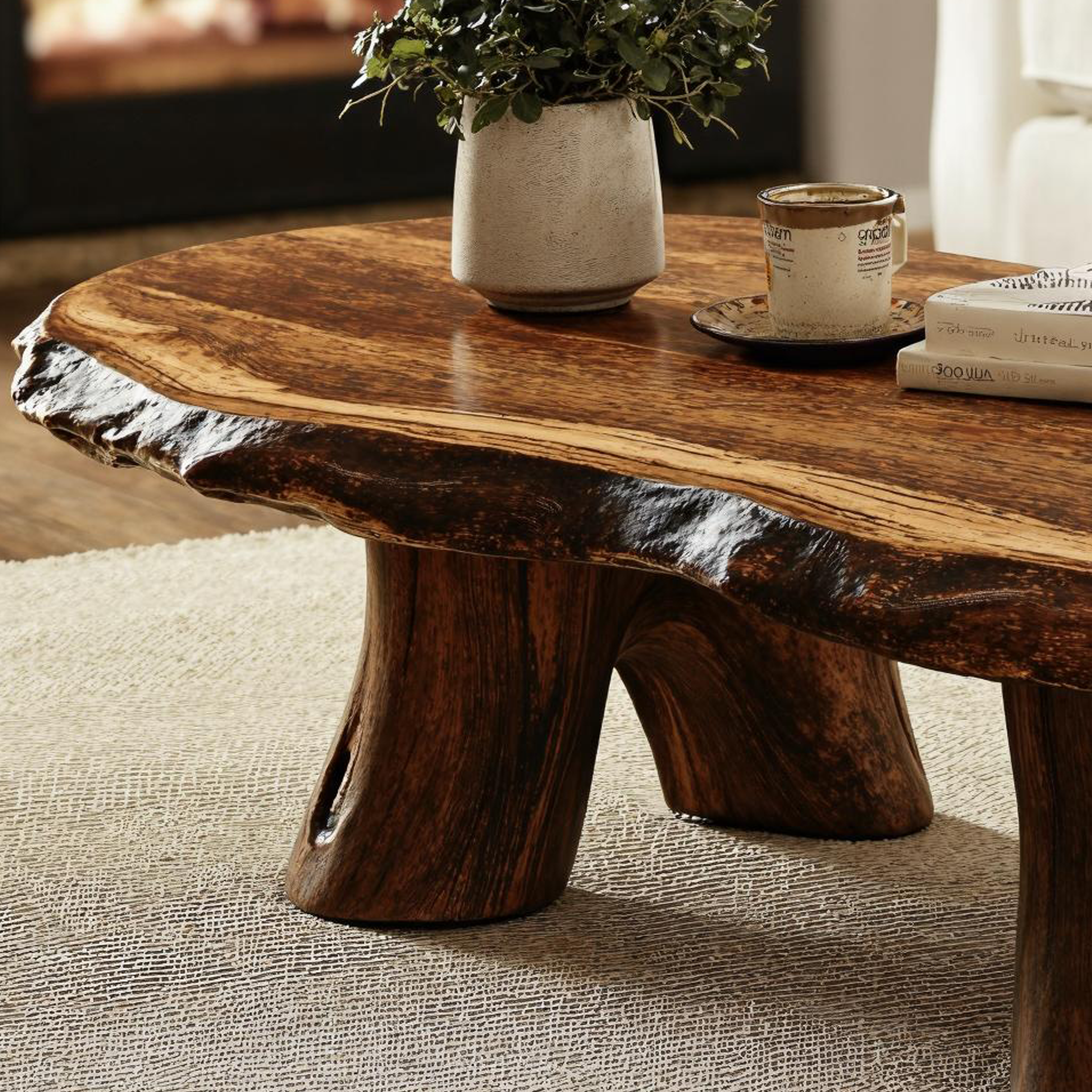 Rustic Wood Coffee Table For Living Room Decor SILDTCF088