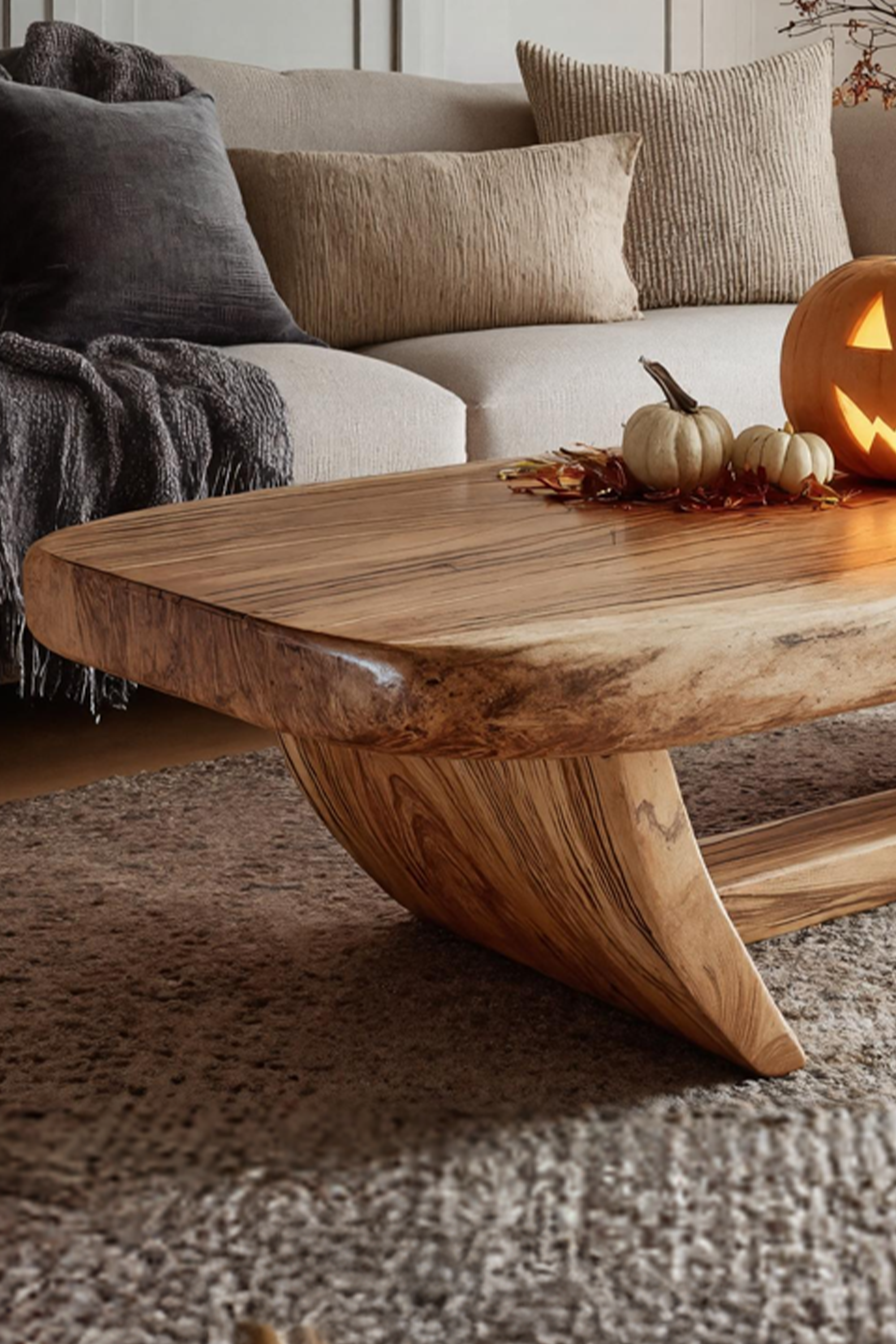 Handcrafted Solid Wood Coffee Table For Living Room Rustic Halloween SILDTTNHCF032
