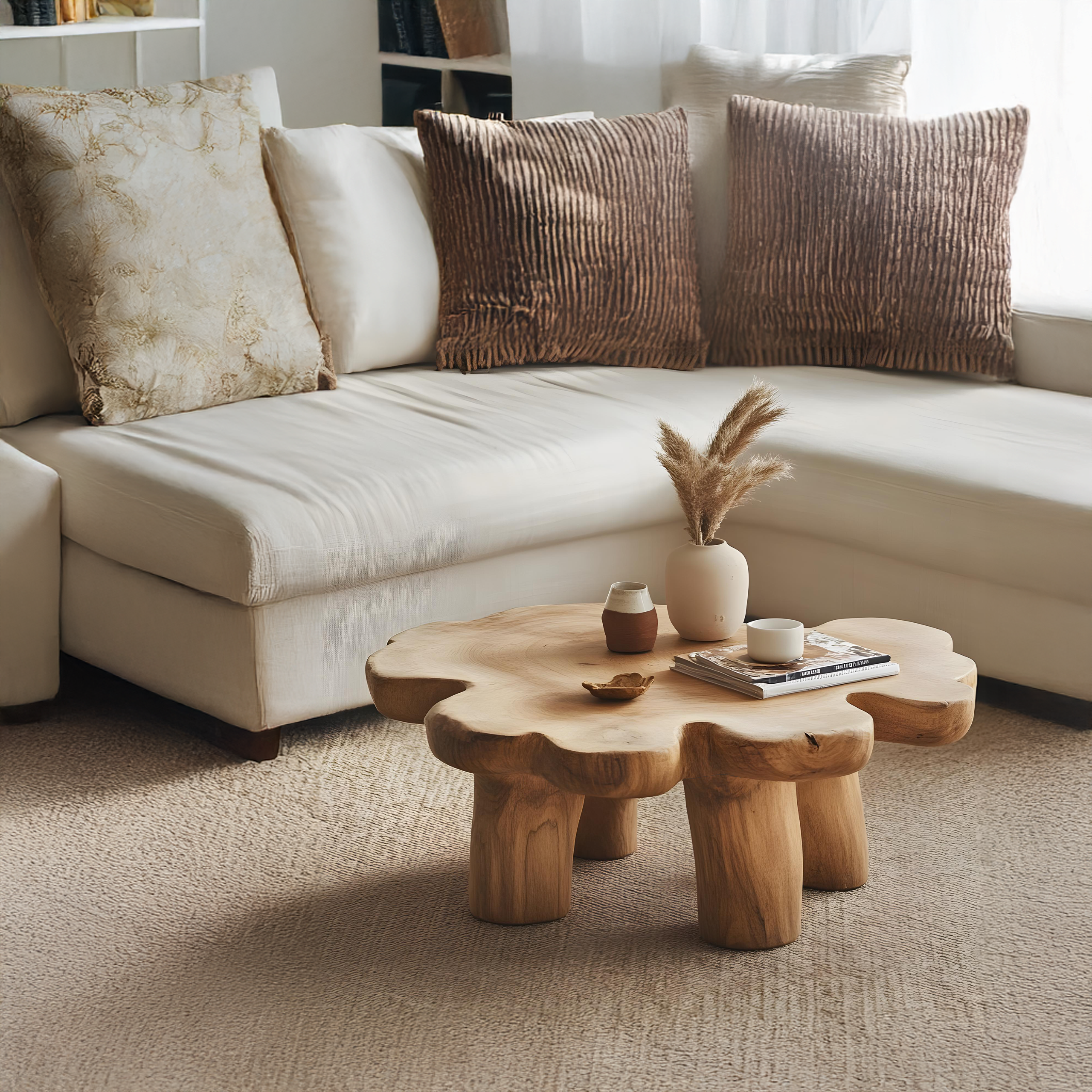 Timeless Vintage Natural Wood Coffee Table For Modern Living Rooms SILDTCF121