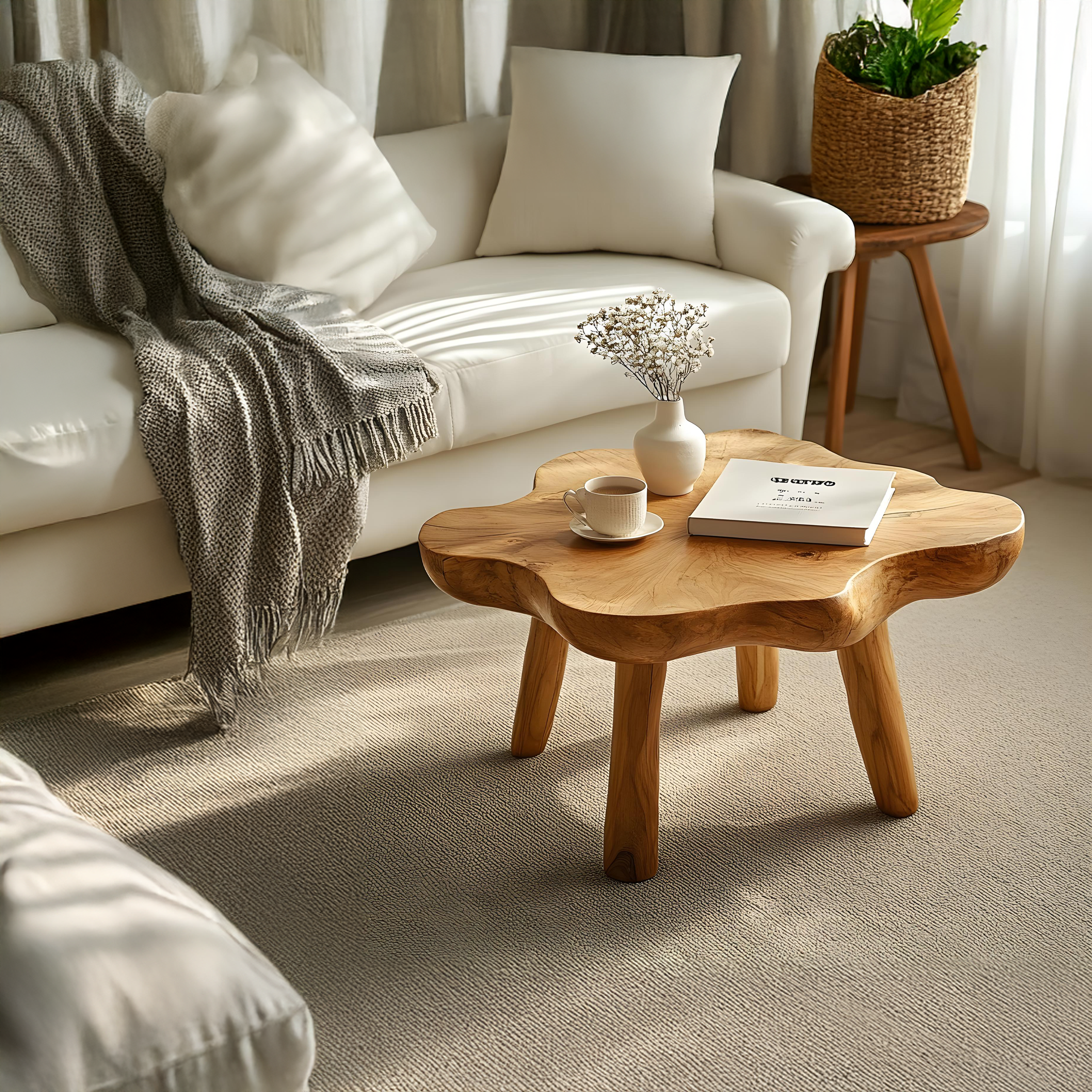 Vintage Coffee Table With Natural Wood Design For Cozy Living Spaces SILDTCF124