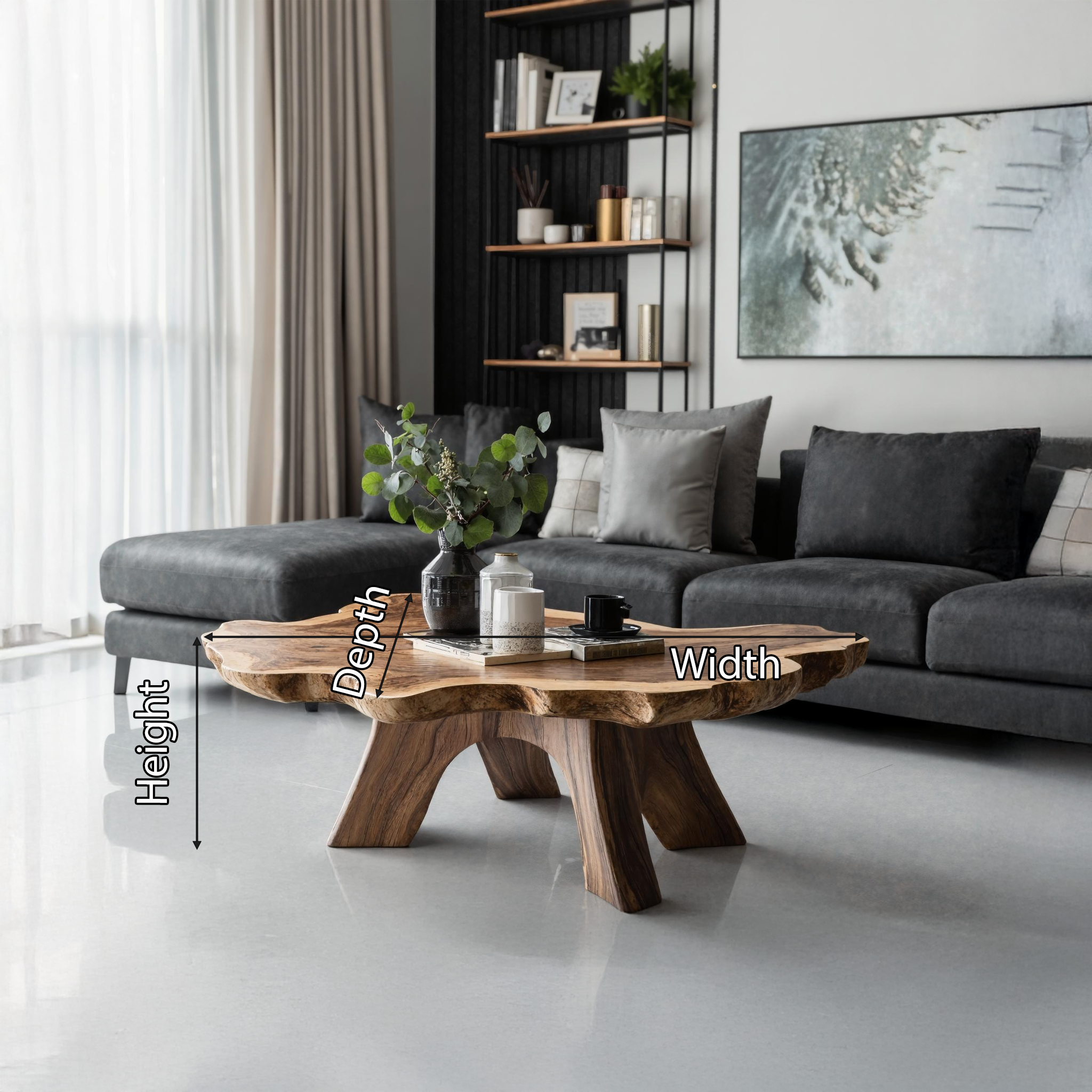 Rustic Low Table For Organic Living Room Decor SILDTTNCF014