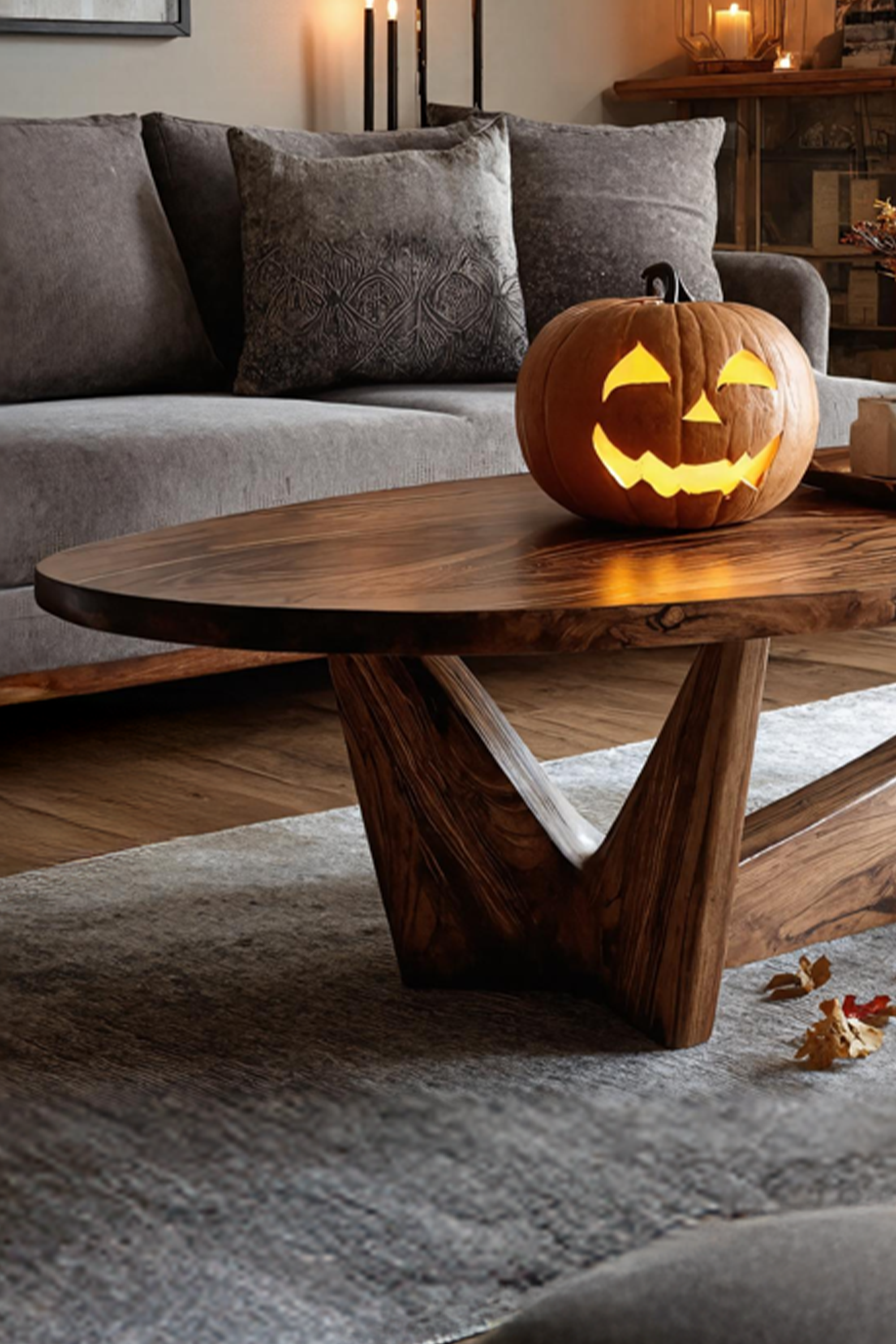 Modern Solid Wood Coffee Table Entryway Design Halloween Inspired SILDTTNHCF024