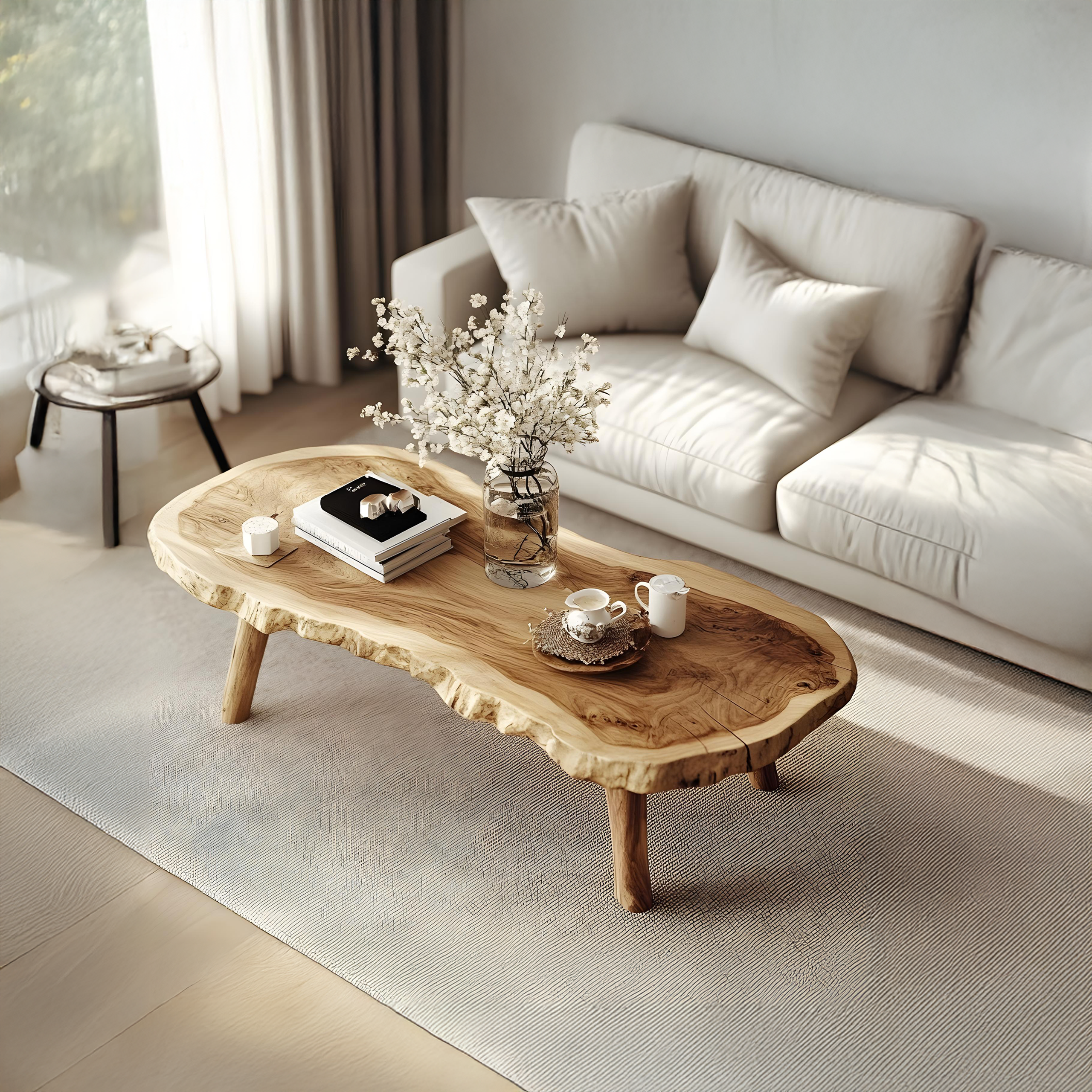 Vintage Inspired Natural Wood Coffee Table For Relaxing Living Room SILDTCF127