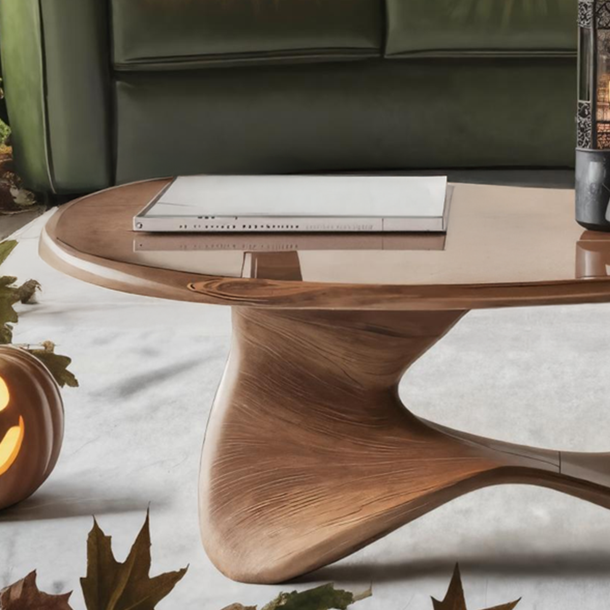 Mid Century Wooden Live Edge Coffee Table For Living Room Halloween Decor SILDTTNHCF001