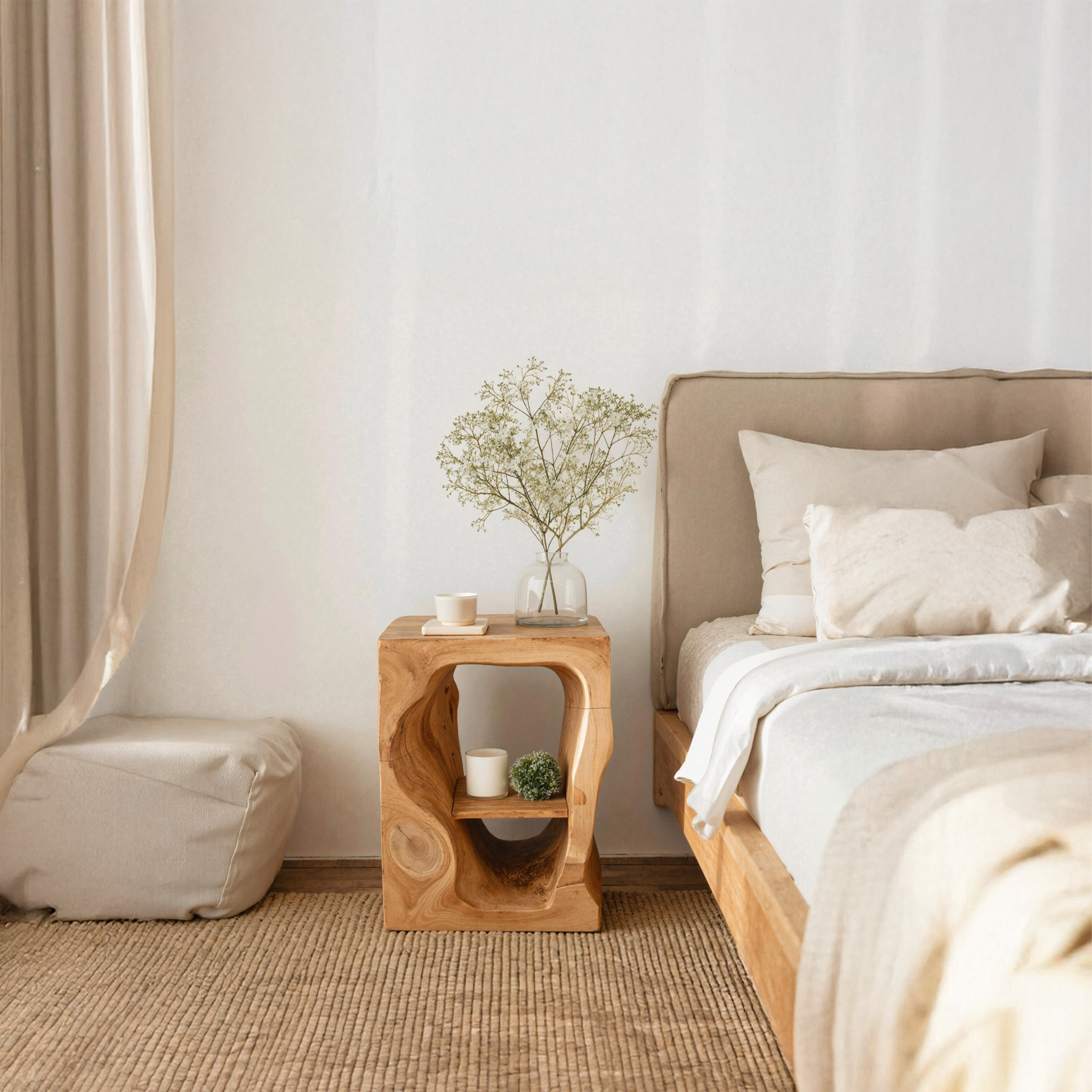 Mid Century Wooden Nightstand For Chic Bedroom Set SILDTNS033