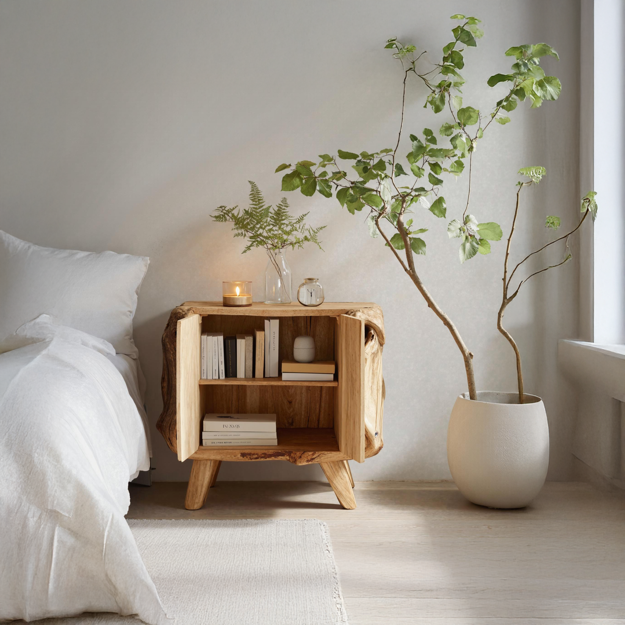 Farmhouse Live Edge Nightstand For Natural Bedroom Vibe SILDTNS030