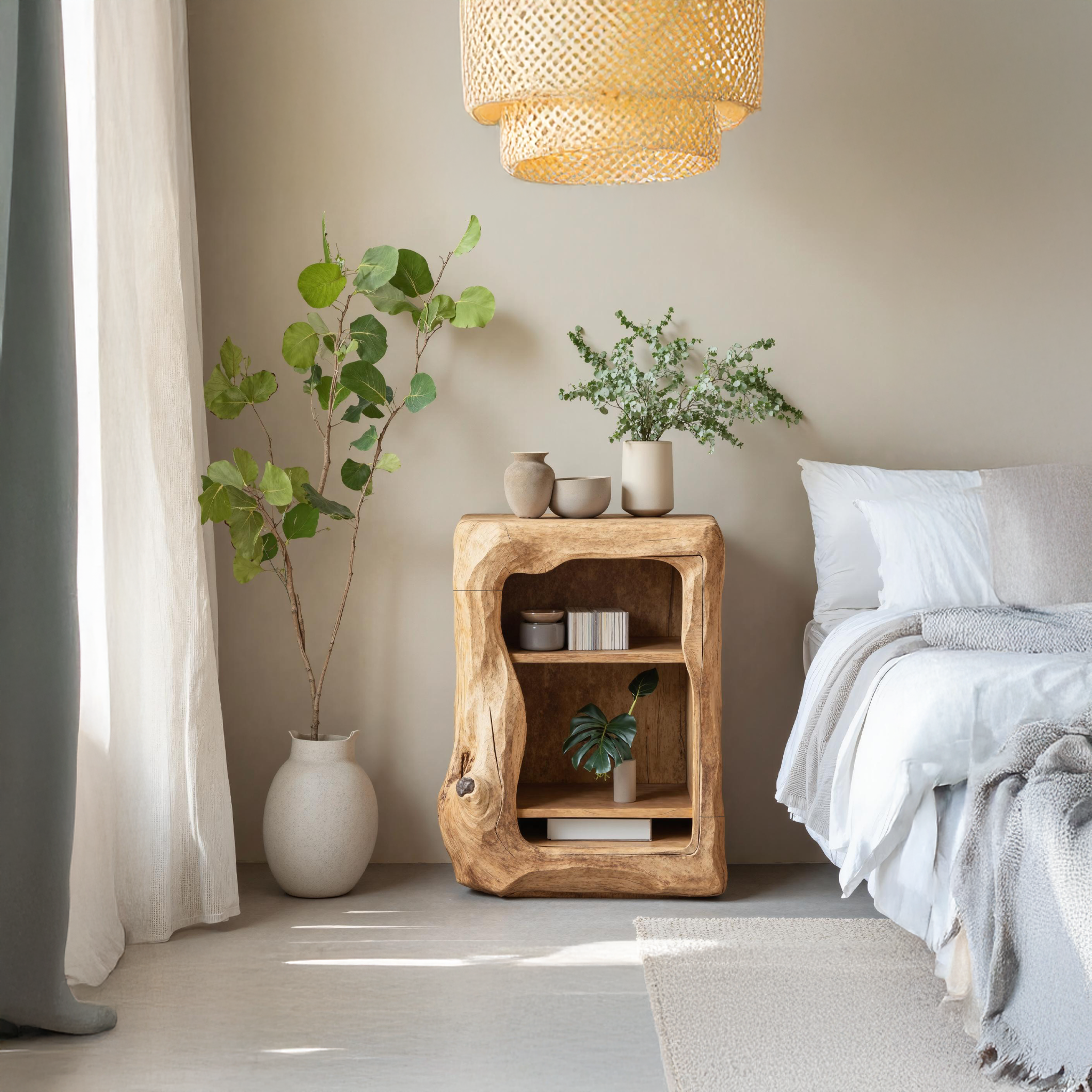 Rustic Wooden Nightstand Bedroom Furniture Essential SILDTNS032