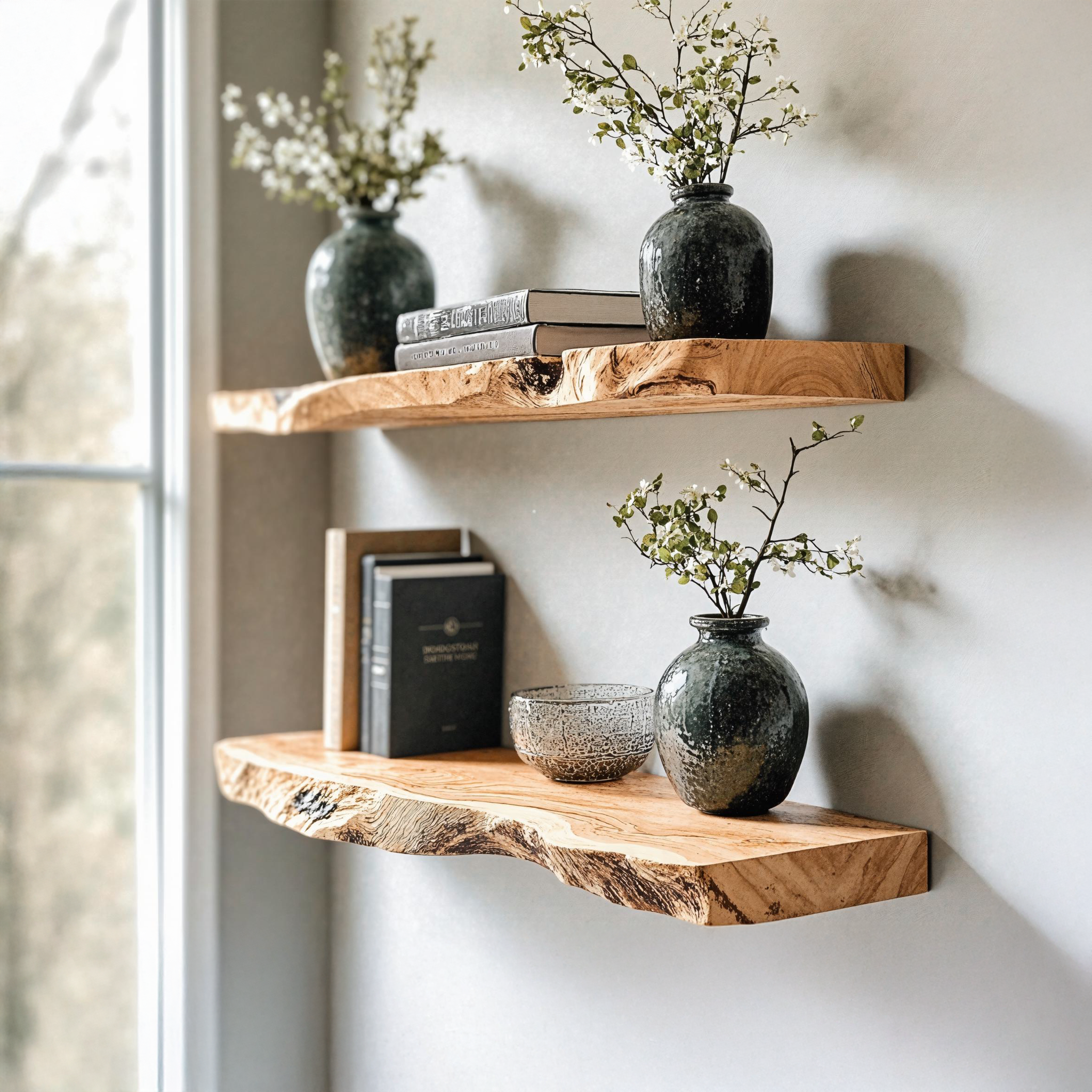 Wall Mounted Floating Shelf Live Edge Shelves SILDTFL112