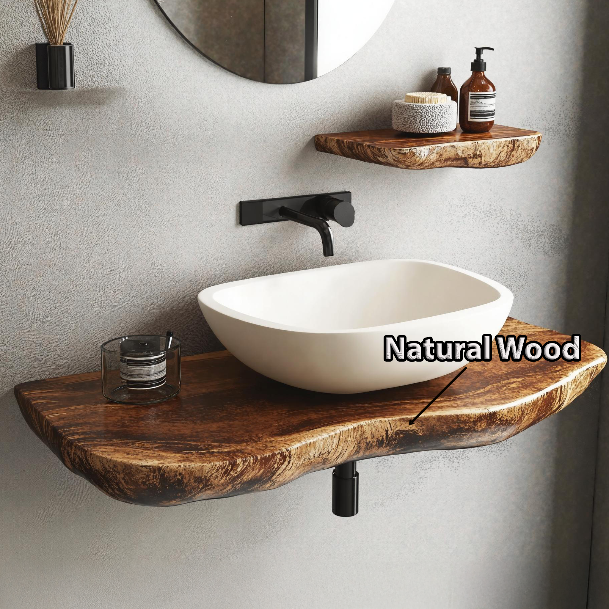 Modern Floating Bathroom Vanity Shelf For Elegant Spaces SILDTBRV179