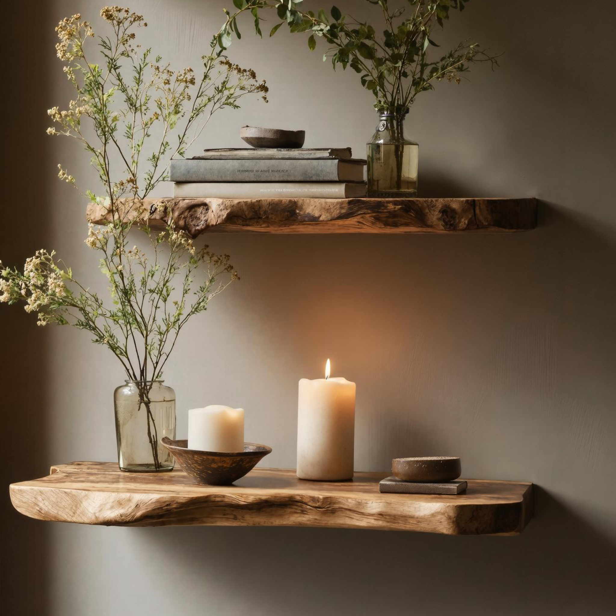 Handcrafted Live Edge Floating Bookshelf Unique Home Decor SILDTFL161