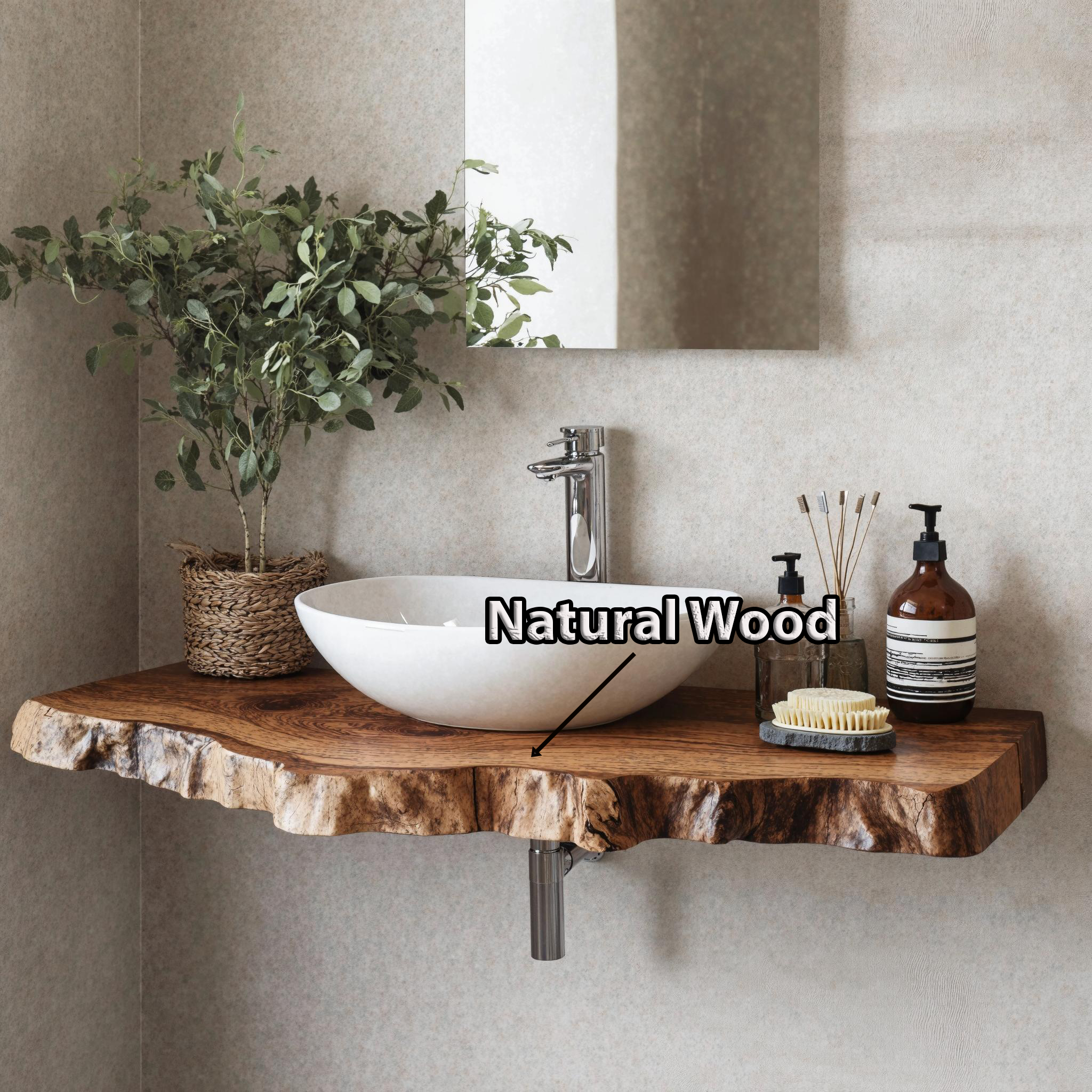Wooden Floating Shelf For Bathroom Vanity With Storage Space SILDTBRV181