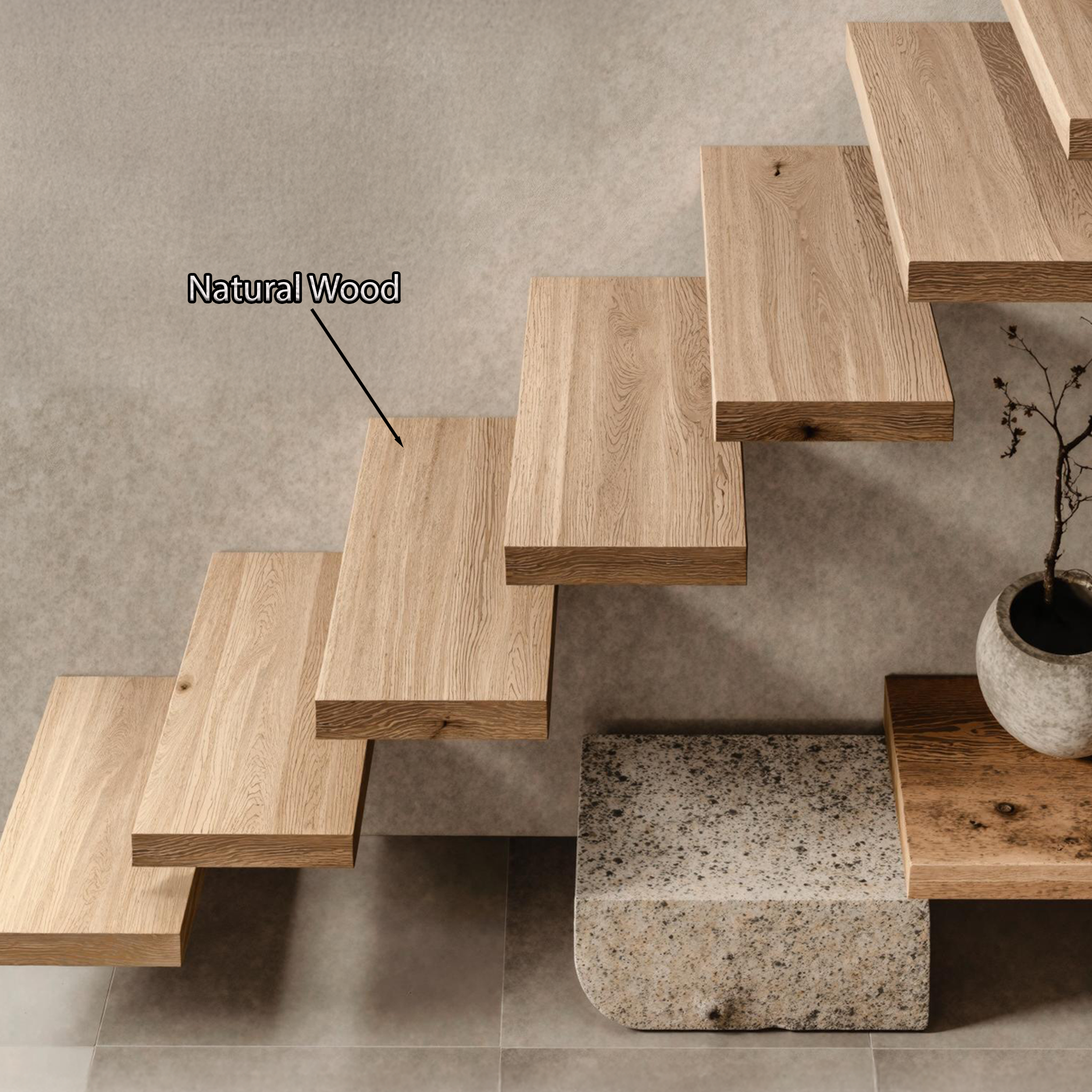 Rustic Wooden Stair Essential Unique Decor SILDTFLS008
