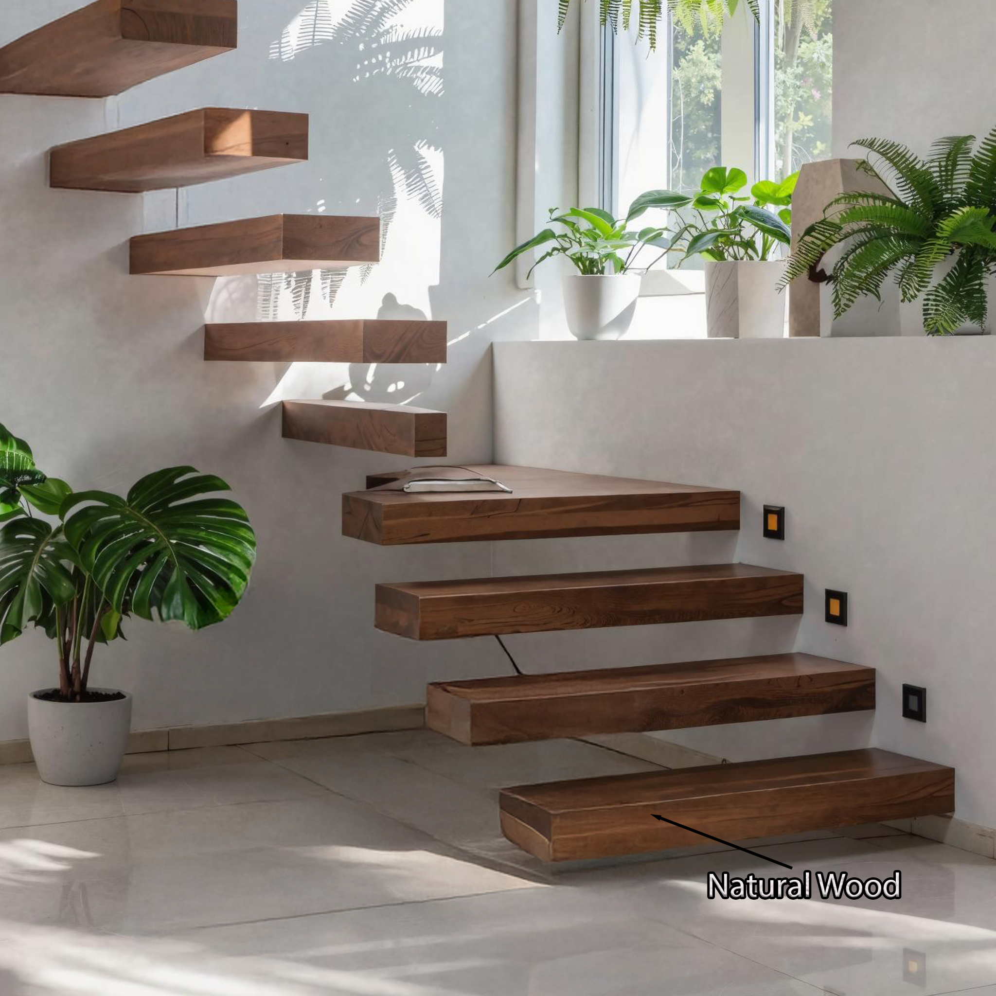 Rustic Solid Wood Stair Best Unique Home Style SILDTFLS004