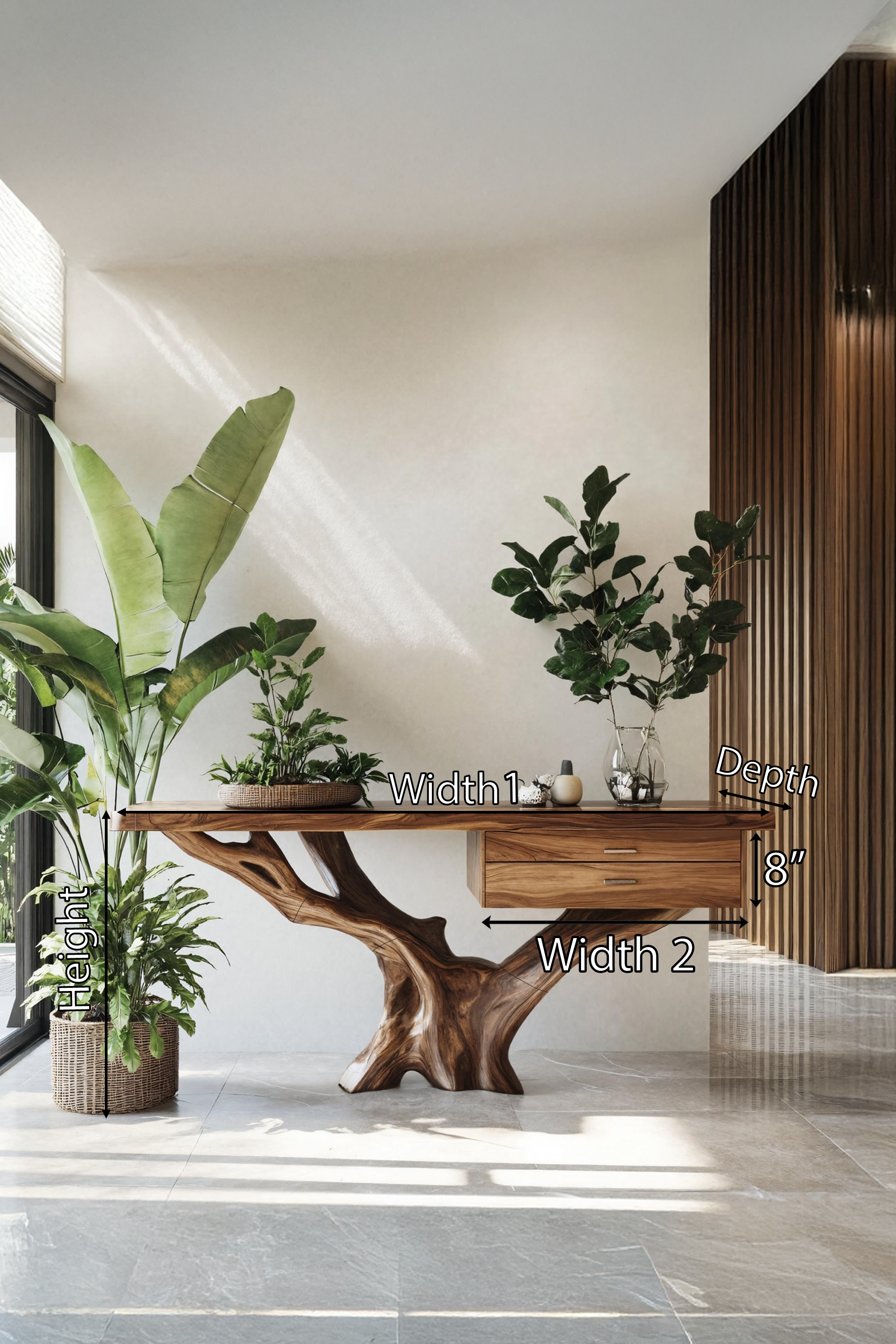 Mid Century Wooden Console Table For Living Room Modern Decor SILDTTRCS001
