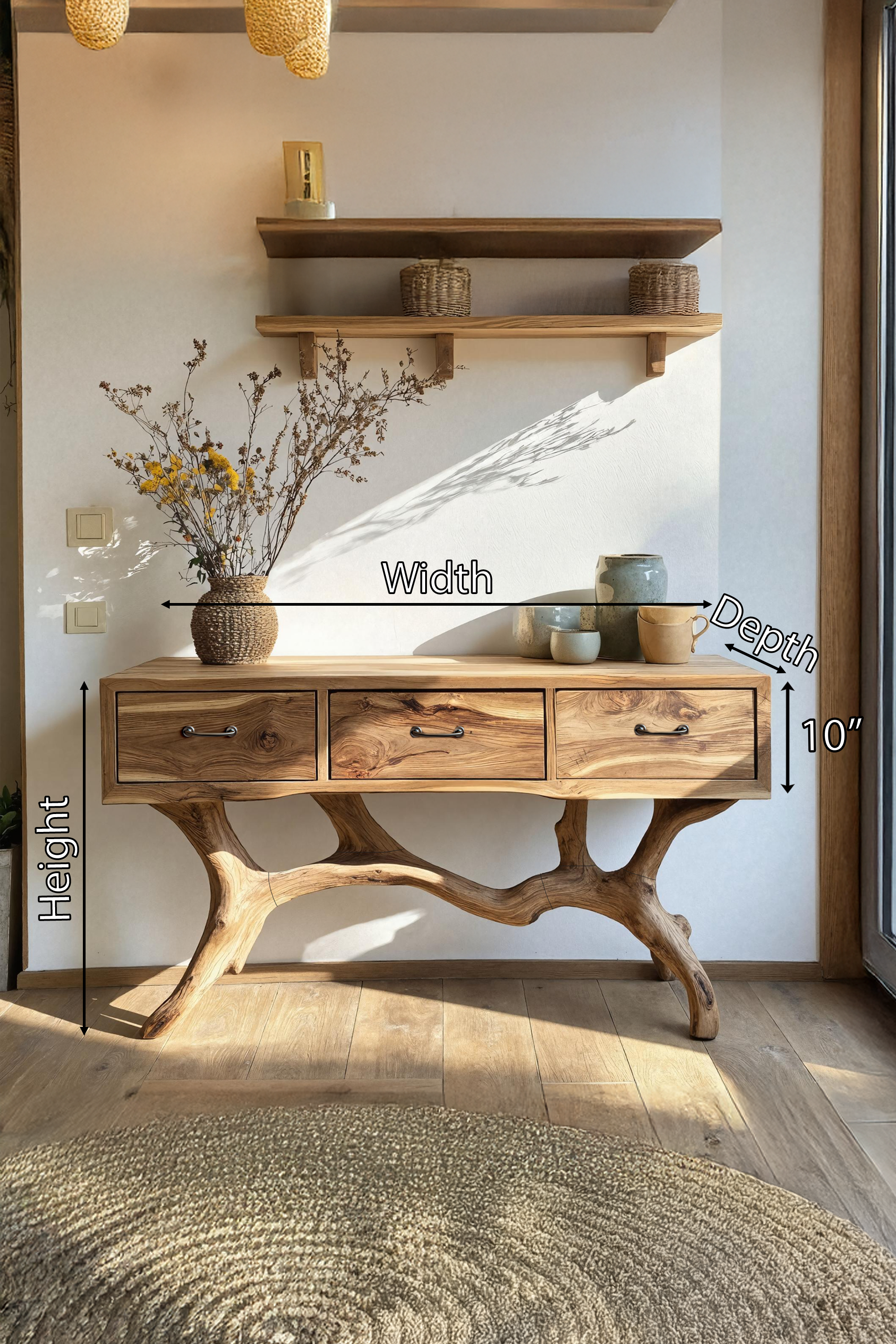 Handcrafted Live Edge Entryway Table For Living Room Modern Farmhouse SILDTTRCS019