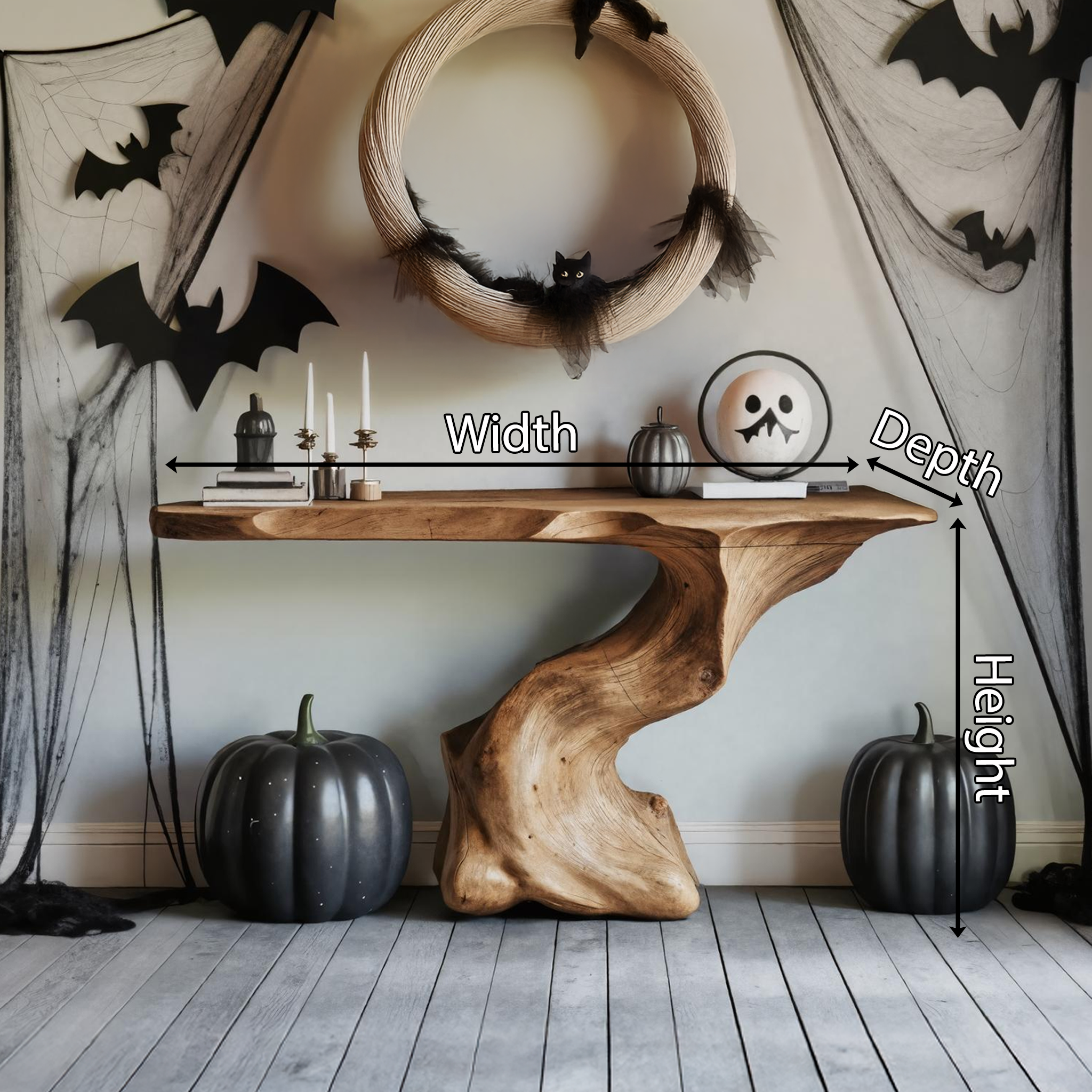 Handcrafted Solid Wood Coffee Table For Furniture Decor Halloween Theme SILDTTNHCS004
