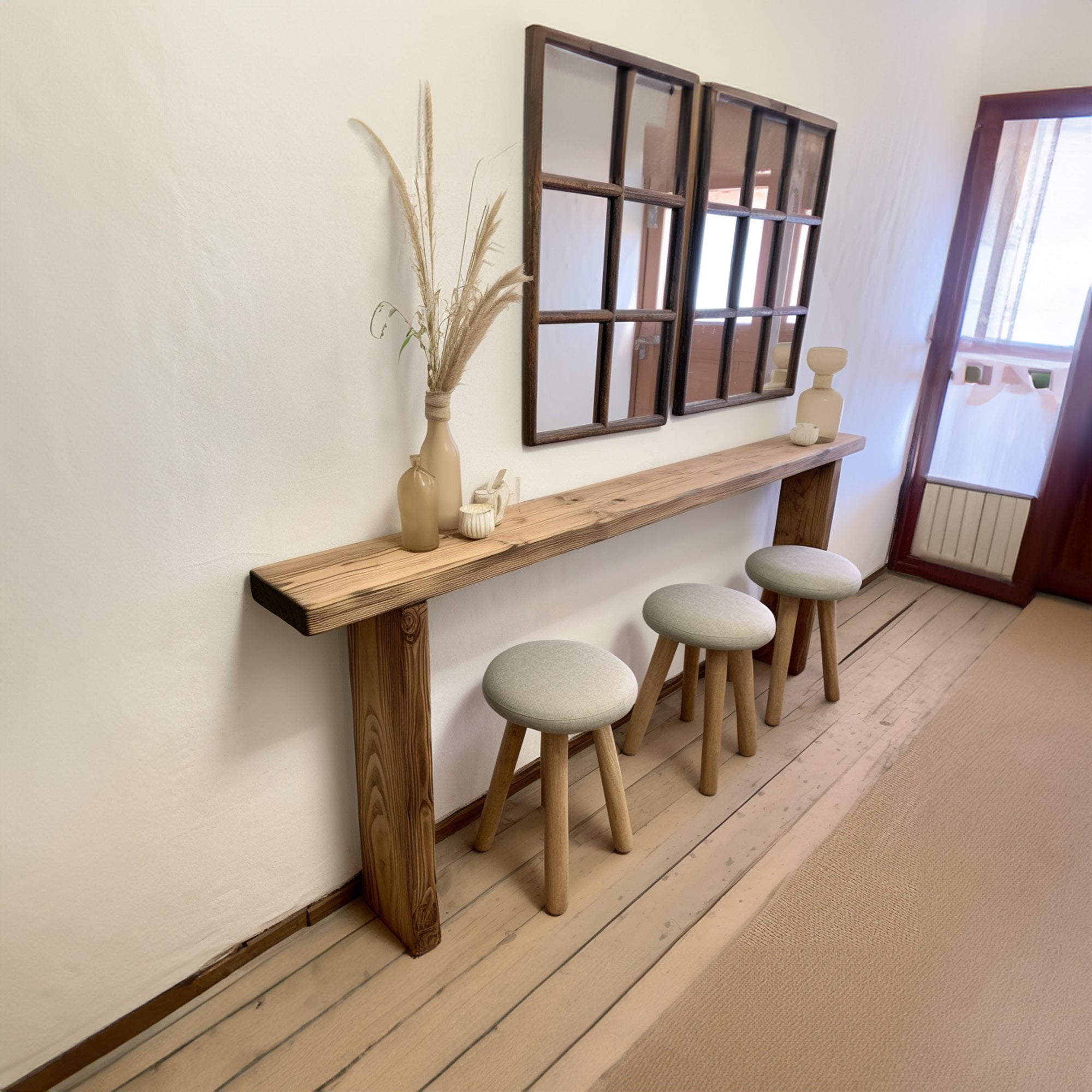Rustic Entryway Console Table In Solid Wood Design SILDTCS004