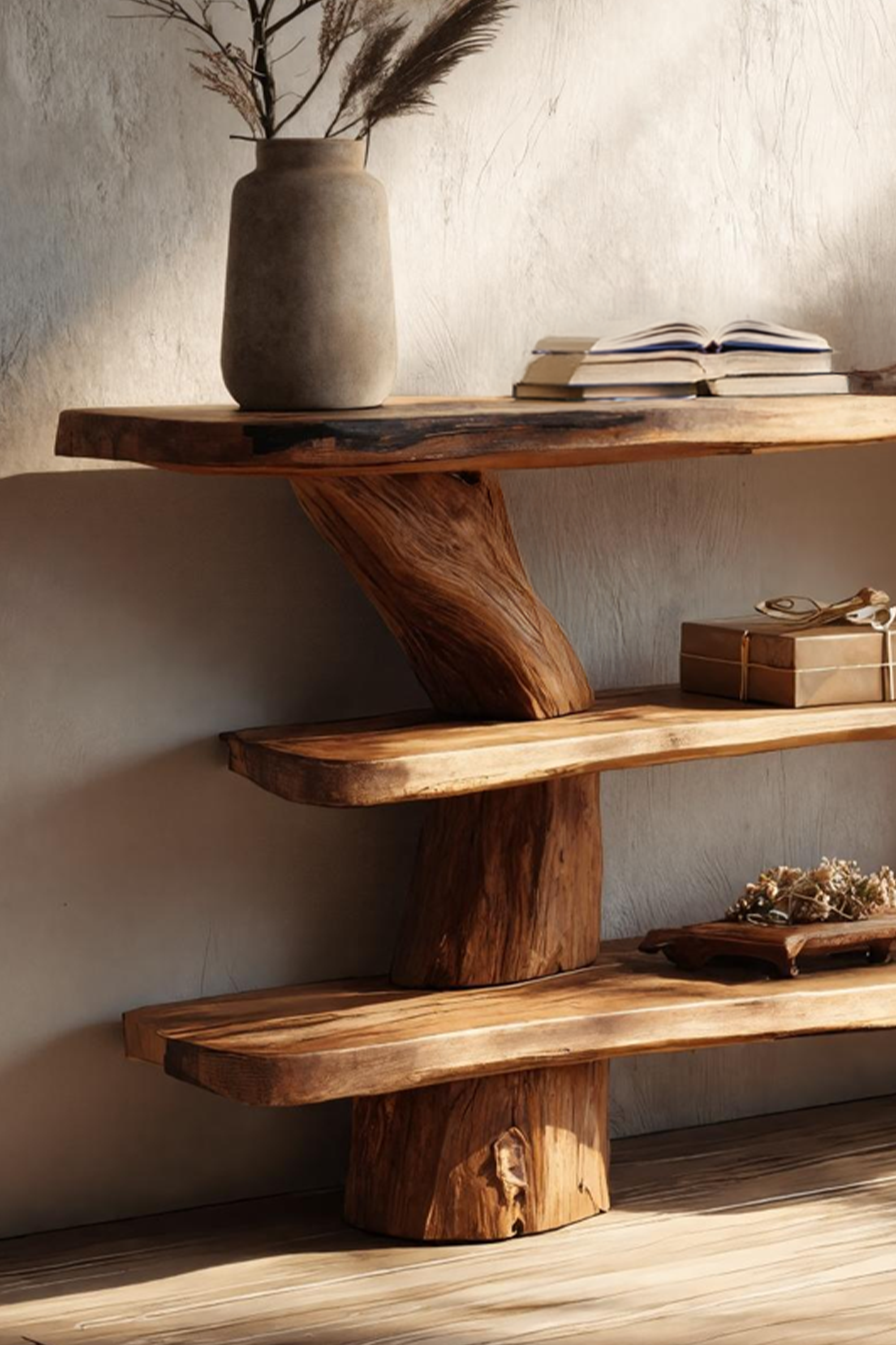 Handcrafted Solid Wood Console Table For Holiday Bedroom Christmas Design SILDTTRCSC047