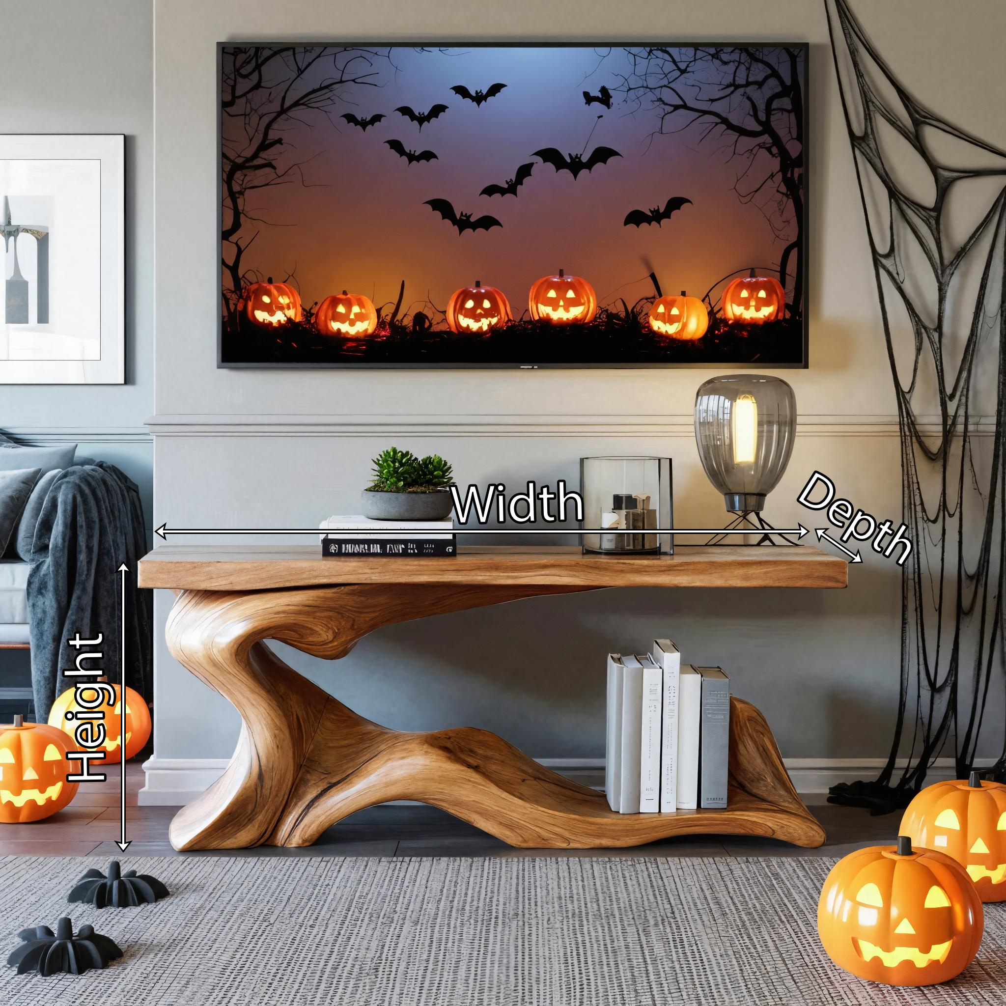 Farmhouse Solid Wood Console Table For Bedroom Decor Halloween Style SILDTTRHCS002