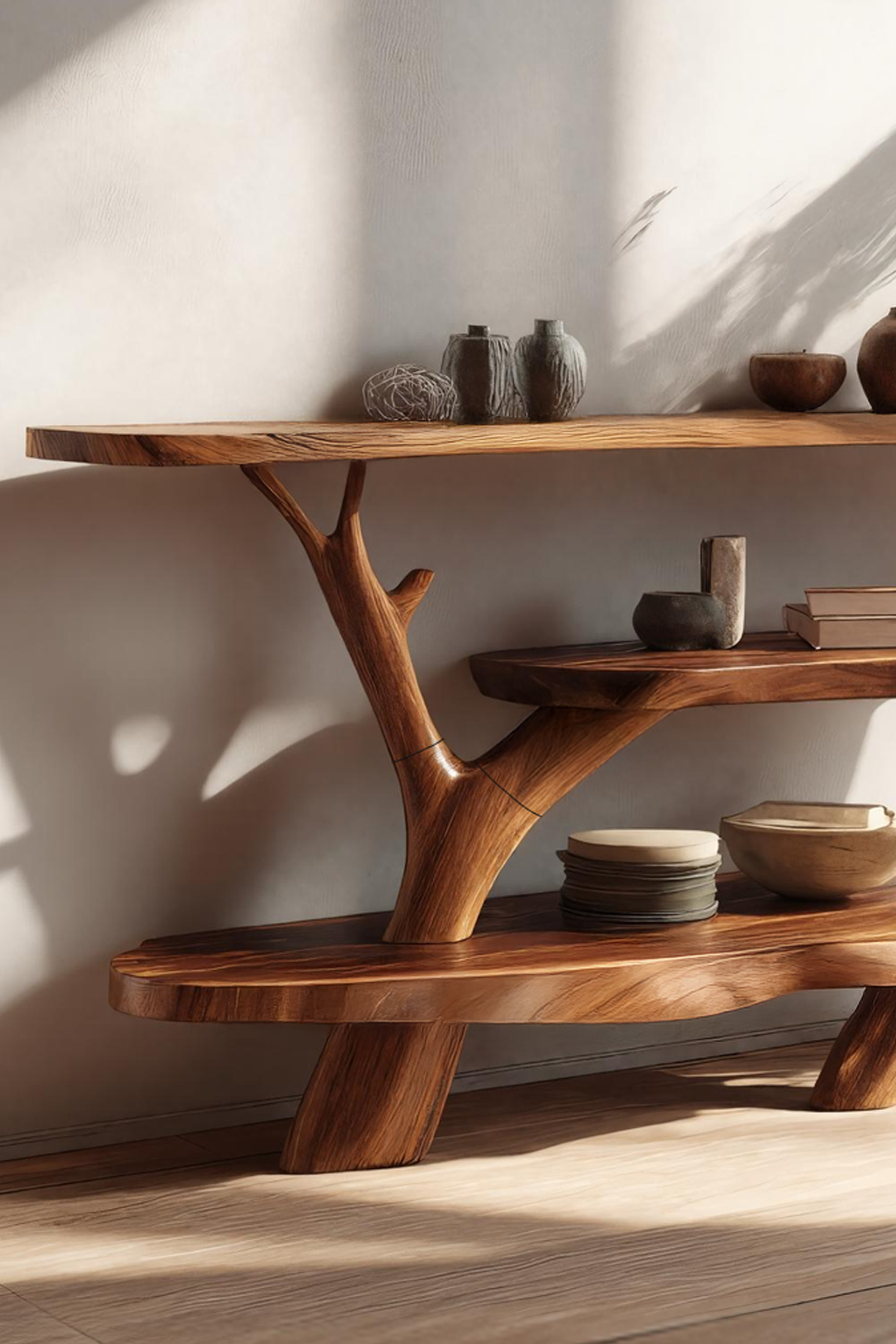 Handcrafted Live Edge Entryway Table For Bedroom Furniture Design SILDTTRCS038