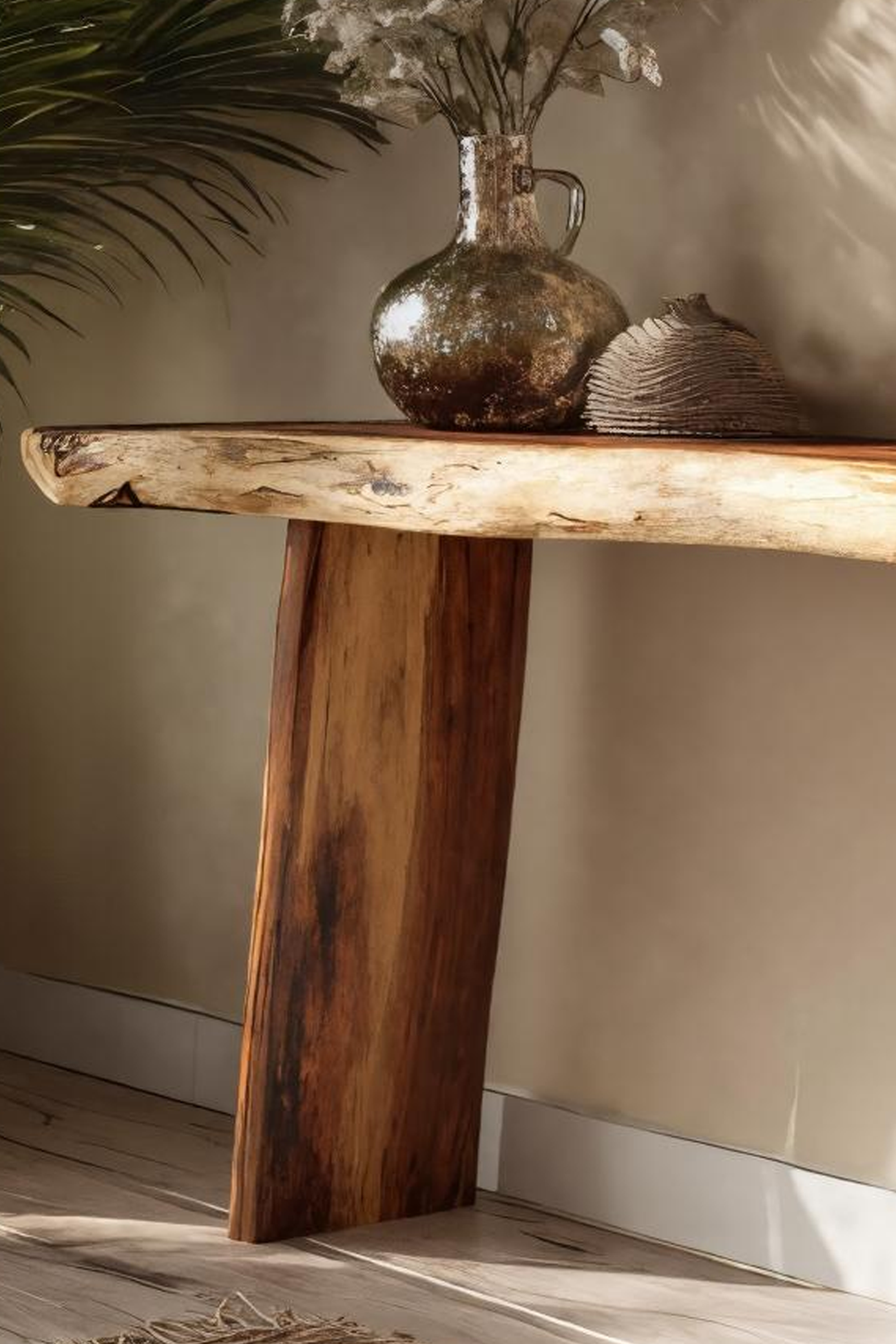 Handcrafted Live Edge Entryway Table For Bedroom Furniture Style SILDTTRCS030