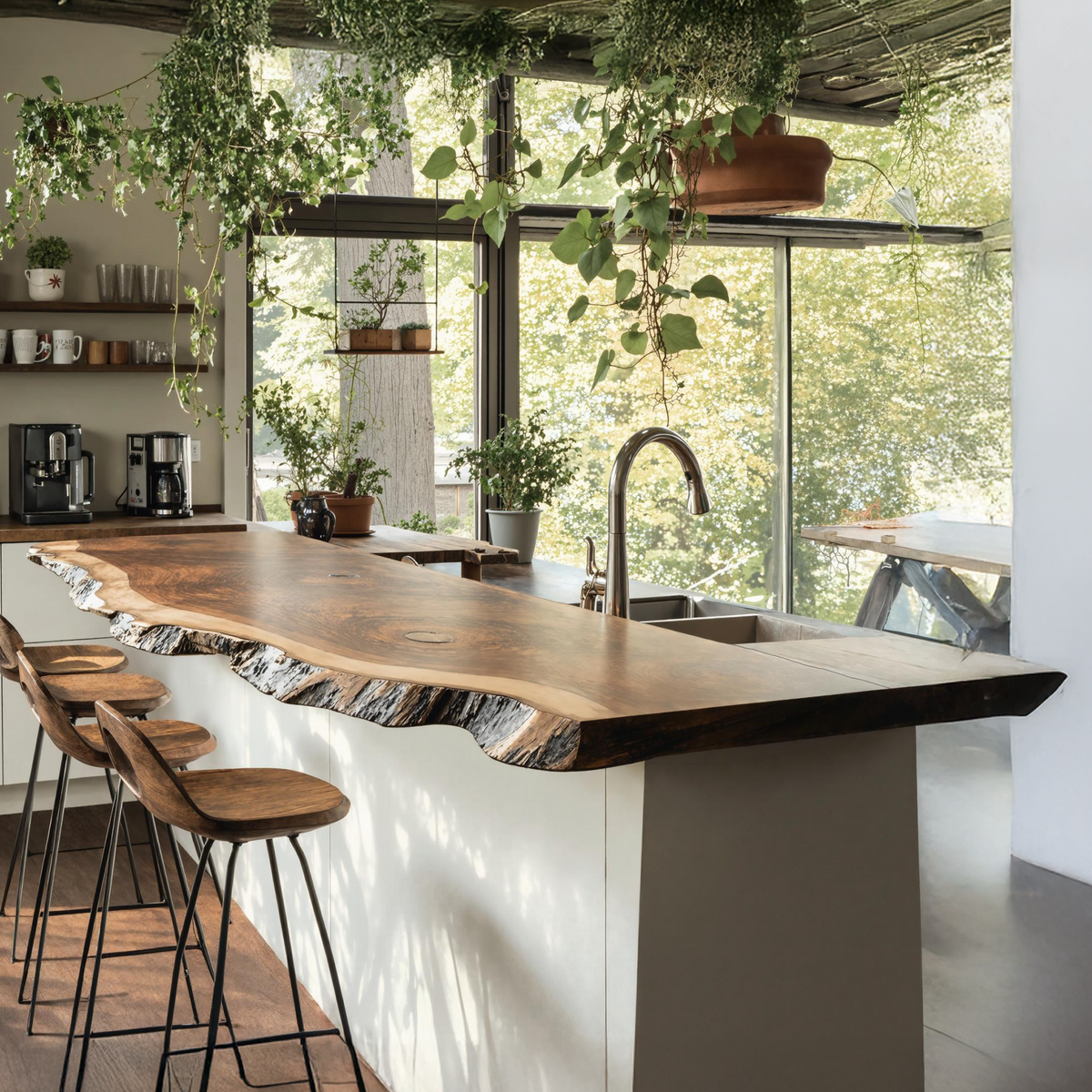 Farmhouse Wooden Kitchen Countertop For Beautiful Kitchen