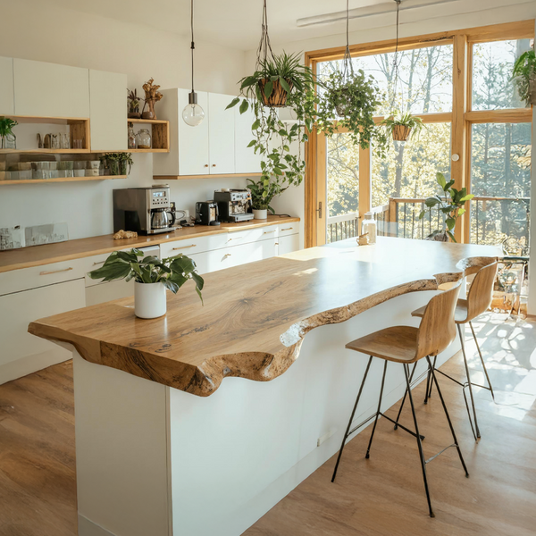 Mid Century Wooden Kitchen Countertop For Modern Kitchen Transformatio