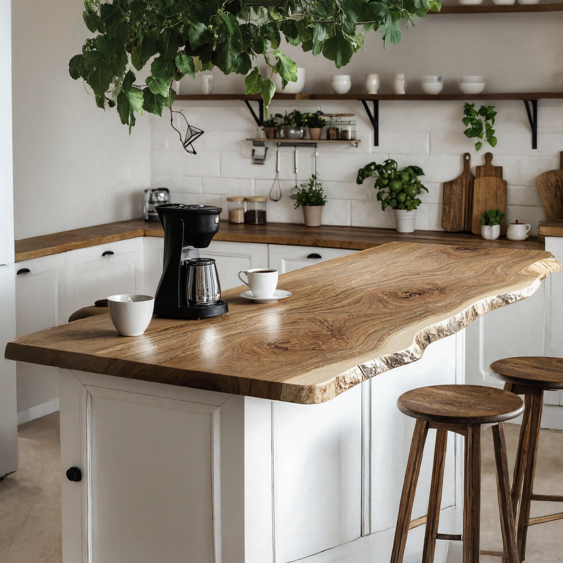 Mid Century Wooden Kitchen Countertop For Timeless Kitchen