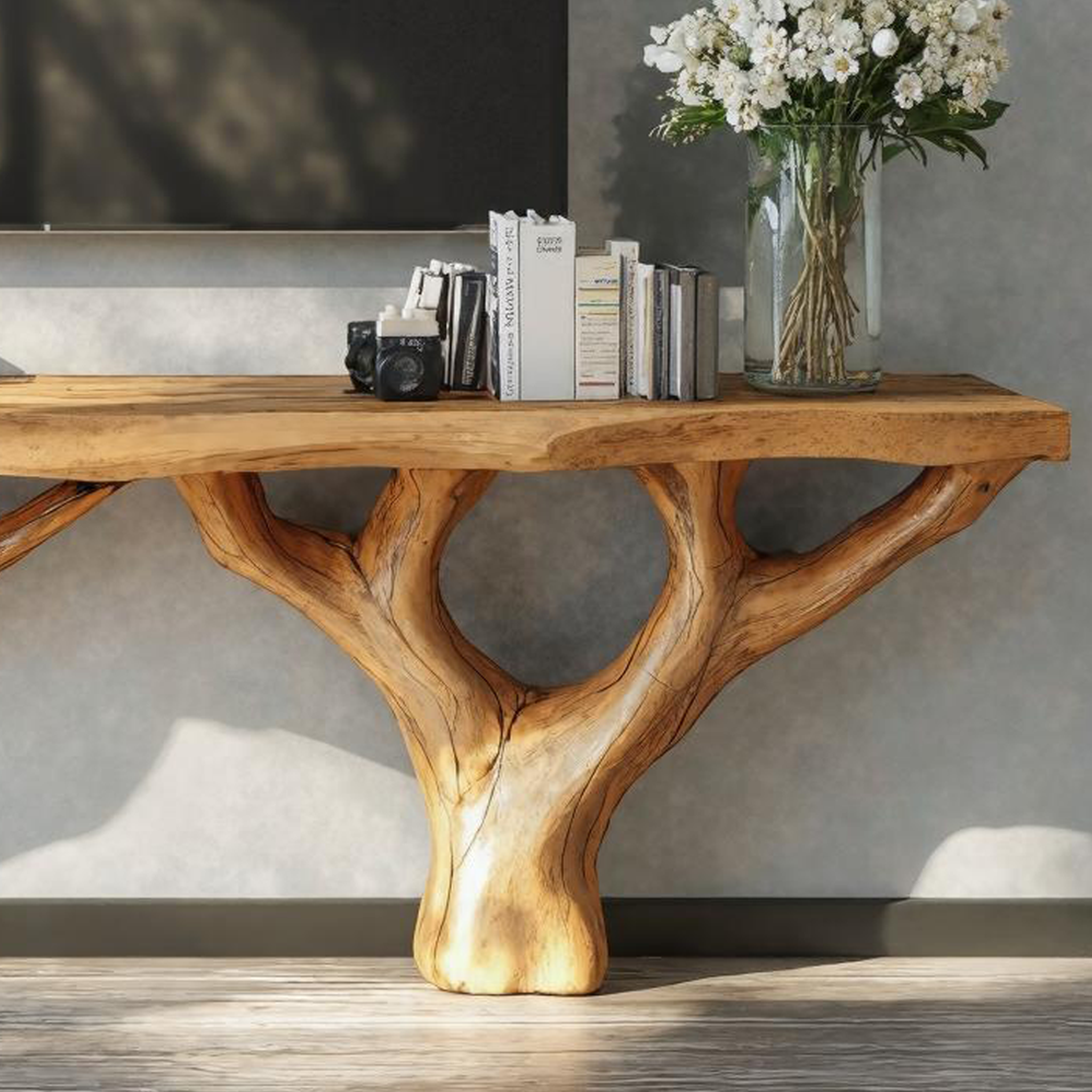 Rustic Live Edge TV Stand For Living Room And Hallway SILDTTVC023