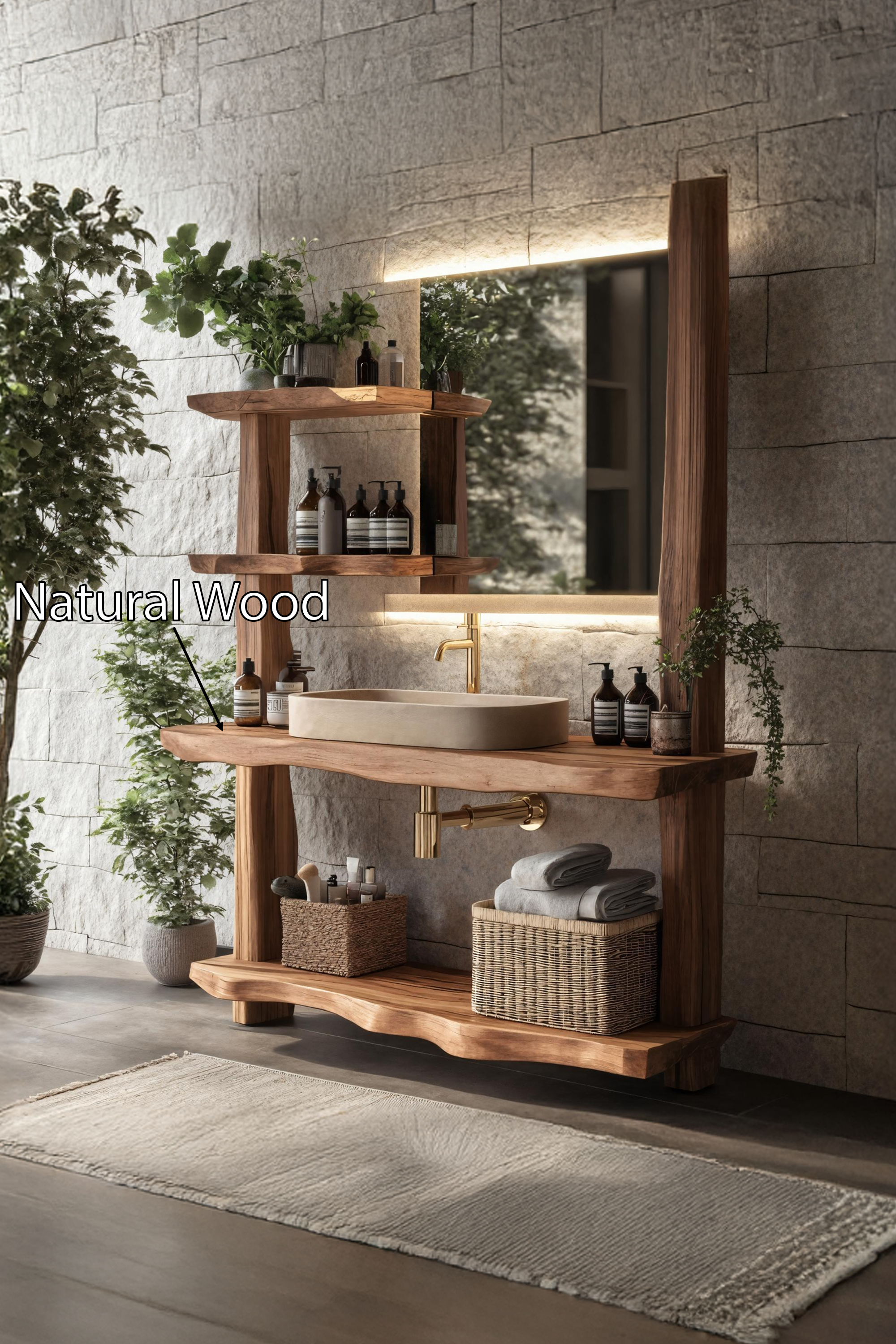 Live Edge Bathroom Vanity Farmhouse Style For Home SILDTTRBRV056