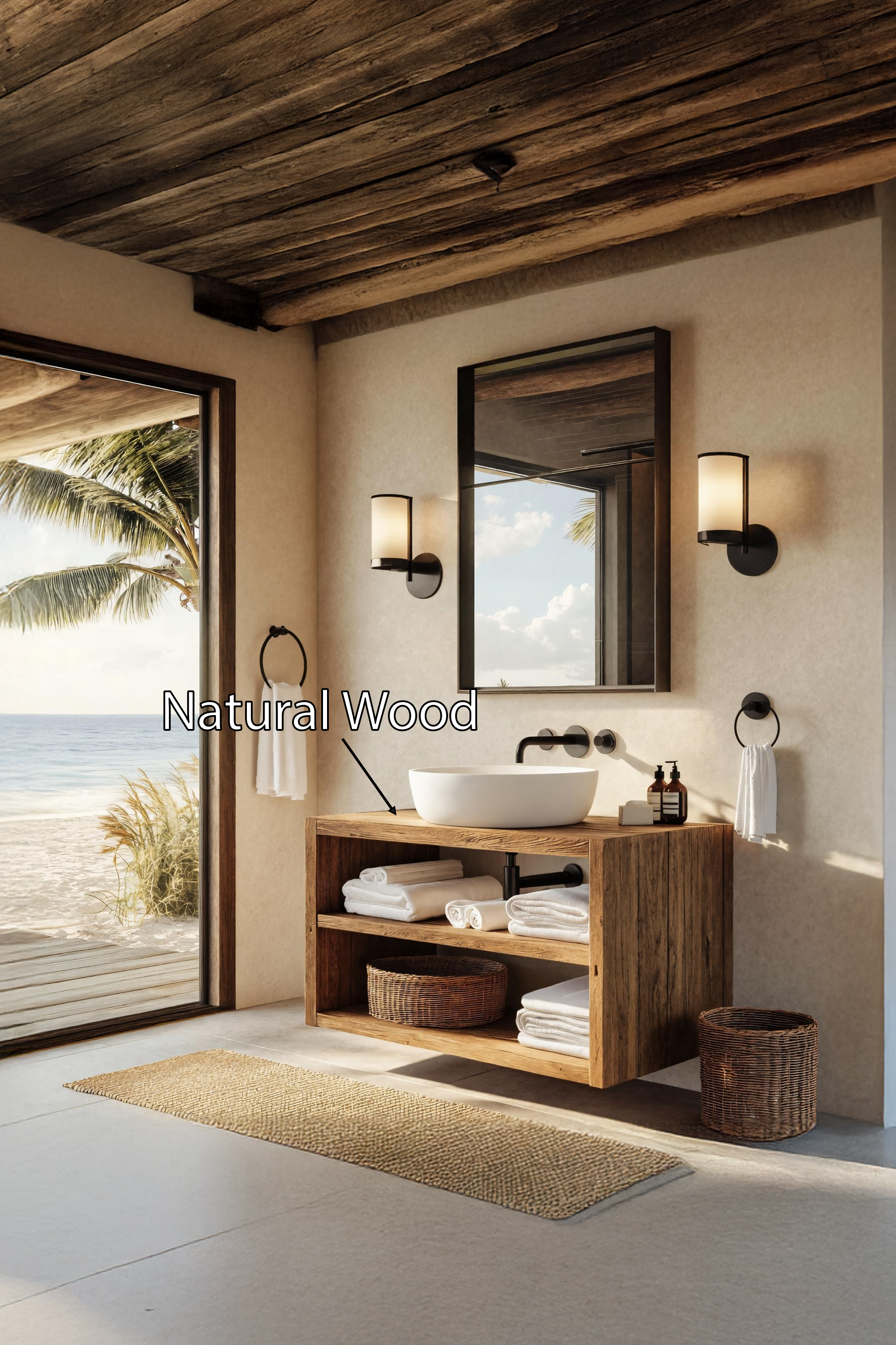 Wooden Bathroom Storage Cabinet For Rustic Decor Vibe SILDTTRBRV049