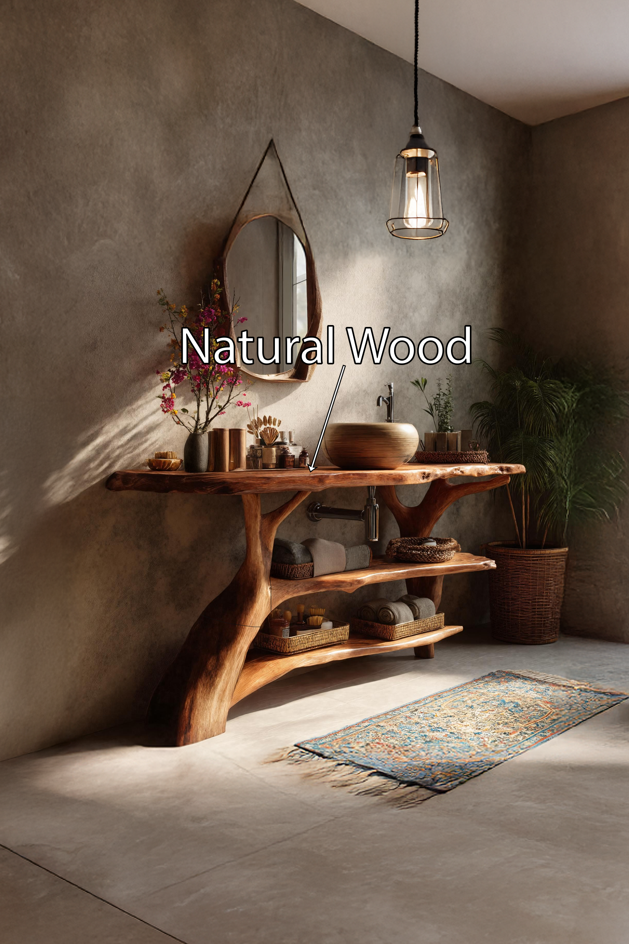 Farmhouse Solid Wood Bathroom Vanity For Cozy Bathroom Design Interior SILDTTRBRV075