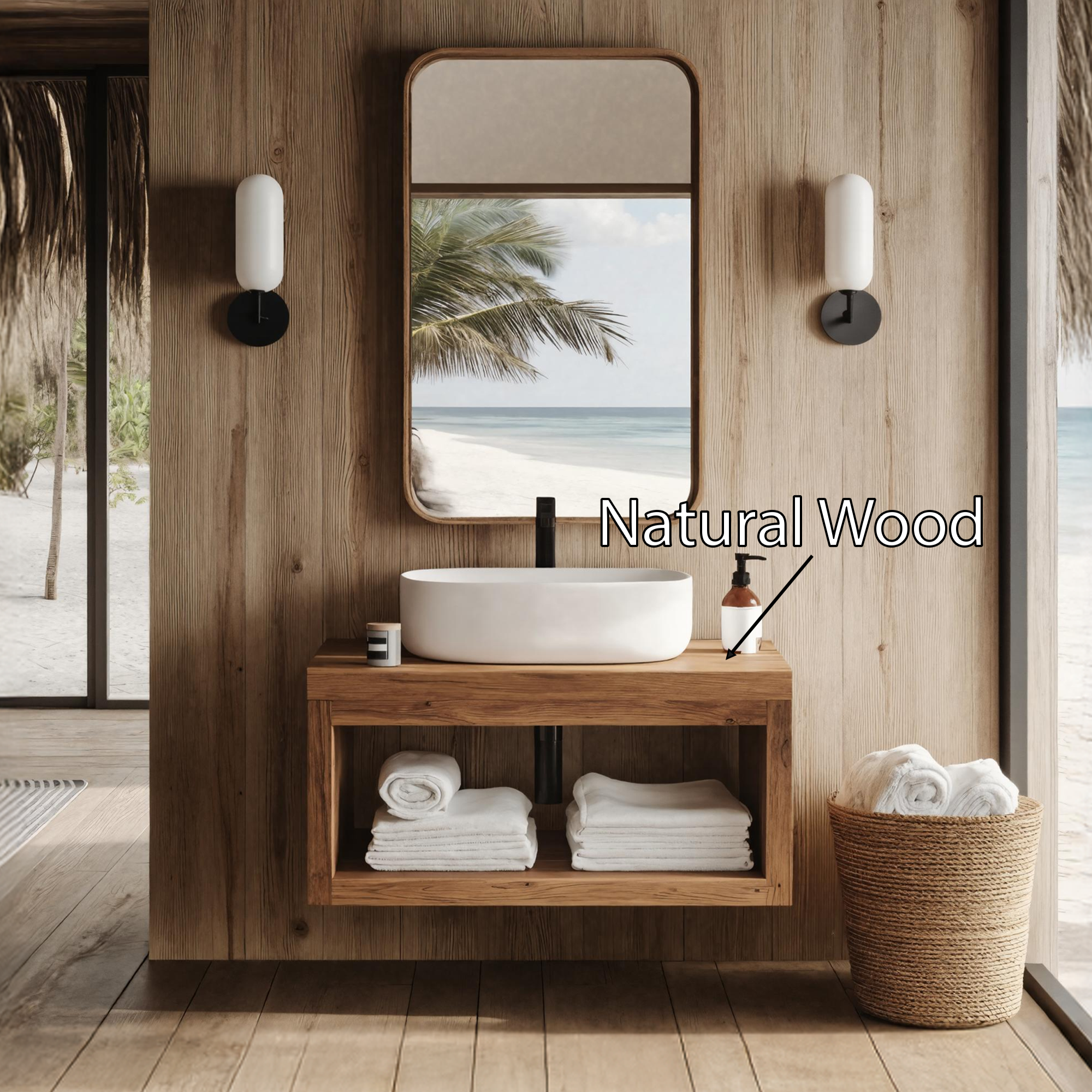 Handcrafted Wooden Vanity For Bathroom Furniture SILDTTRBRV040