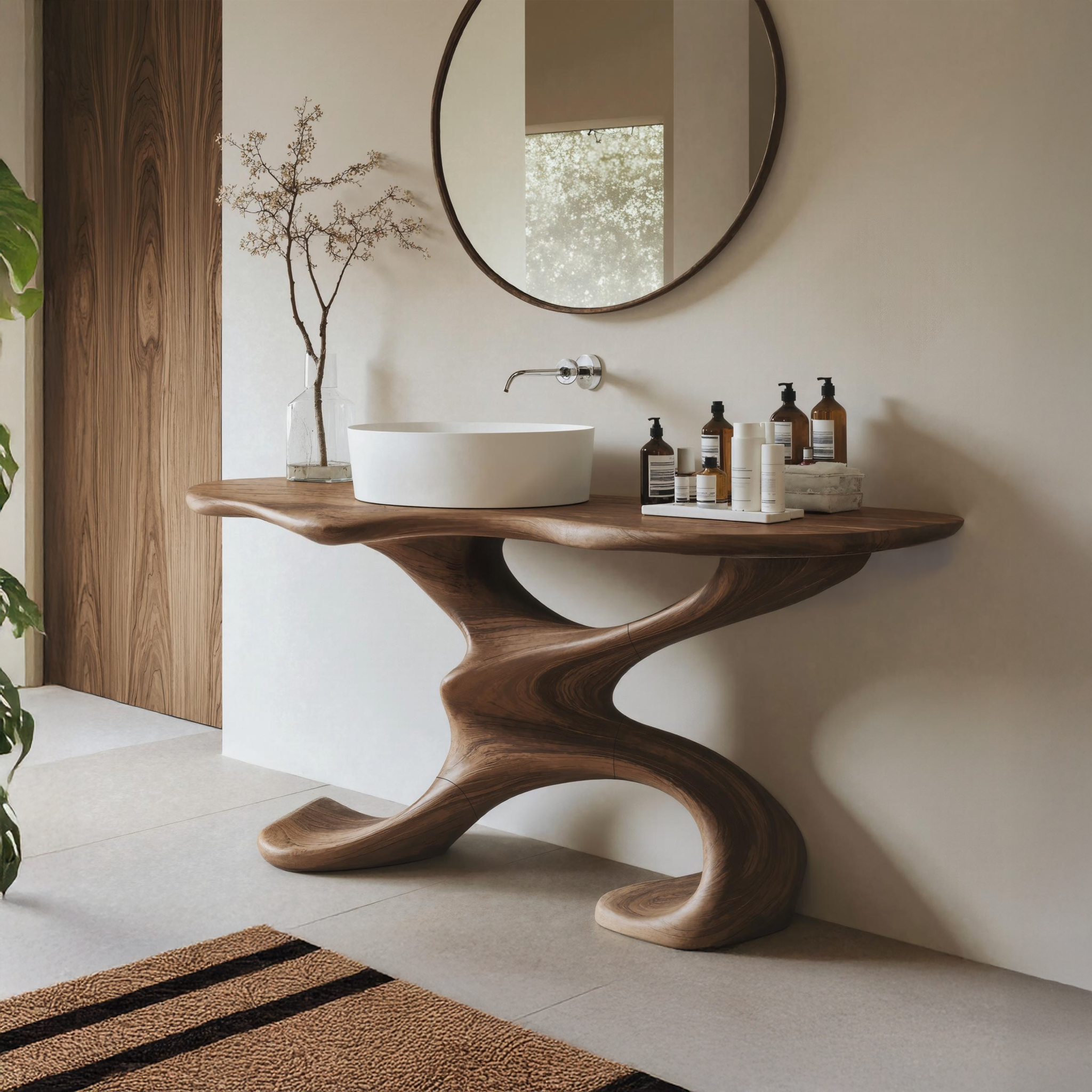 Rustic Live Edge Vanity For Earthy Bathroom Interiors SILDTTNBRV013