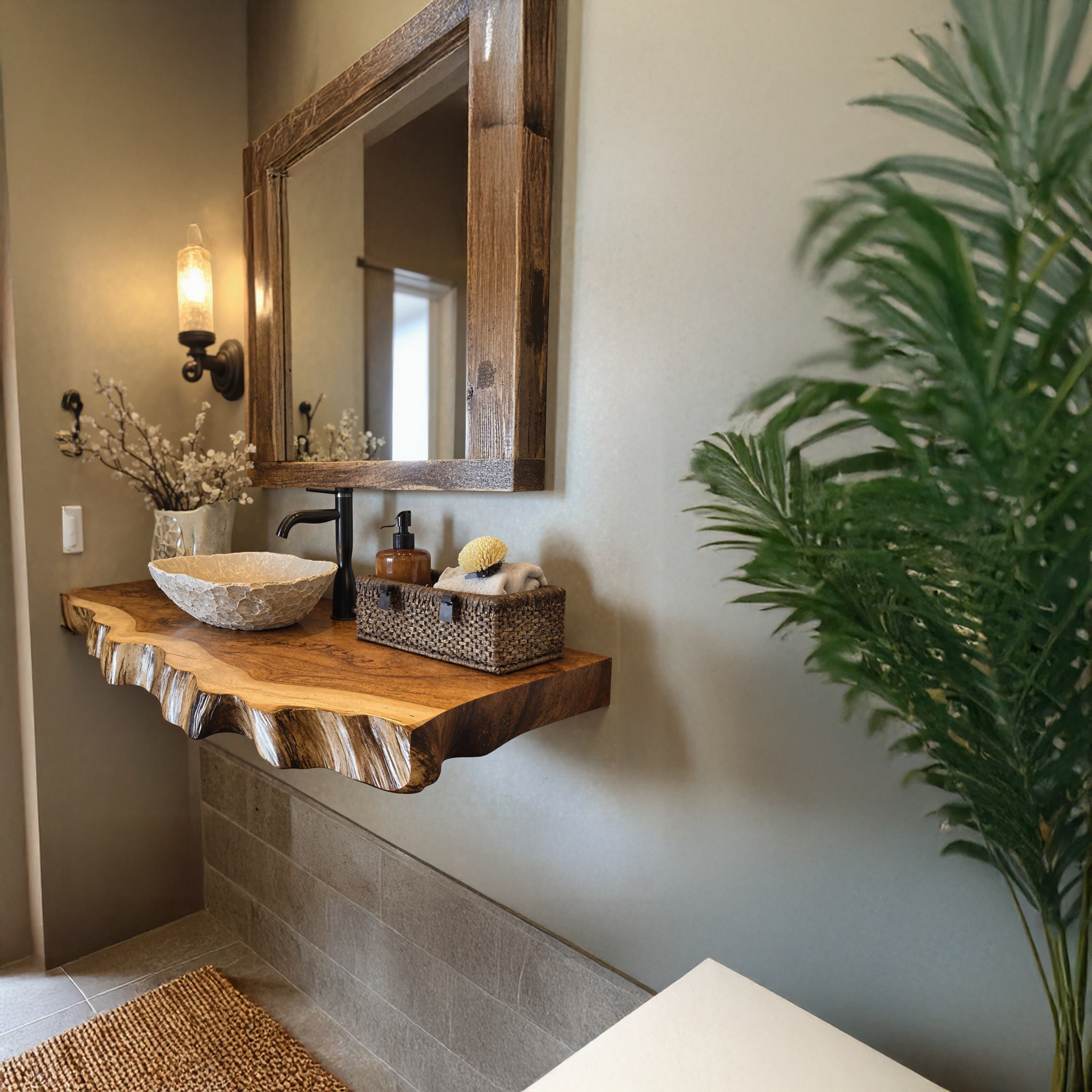 Floating Edge Bathroom Sink Shelf SILDTBRV040