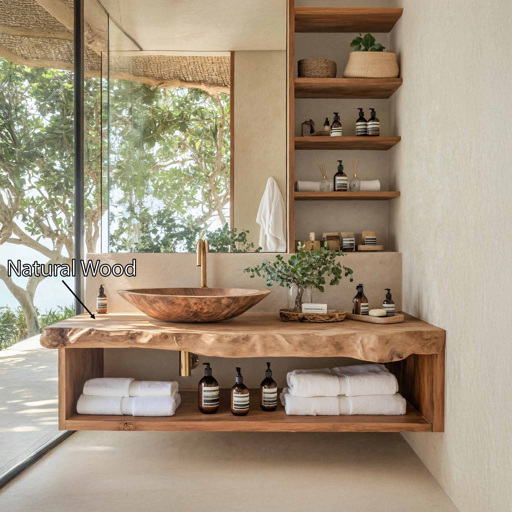 Rustic Solid Wood Vanity For Cozy Bathroom Furniture Decor SILDTTRBRV018